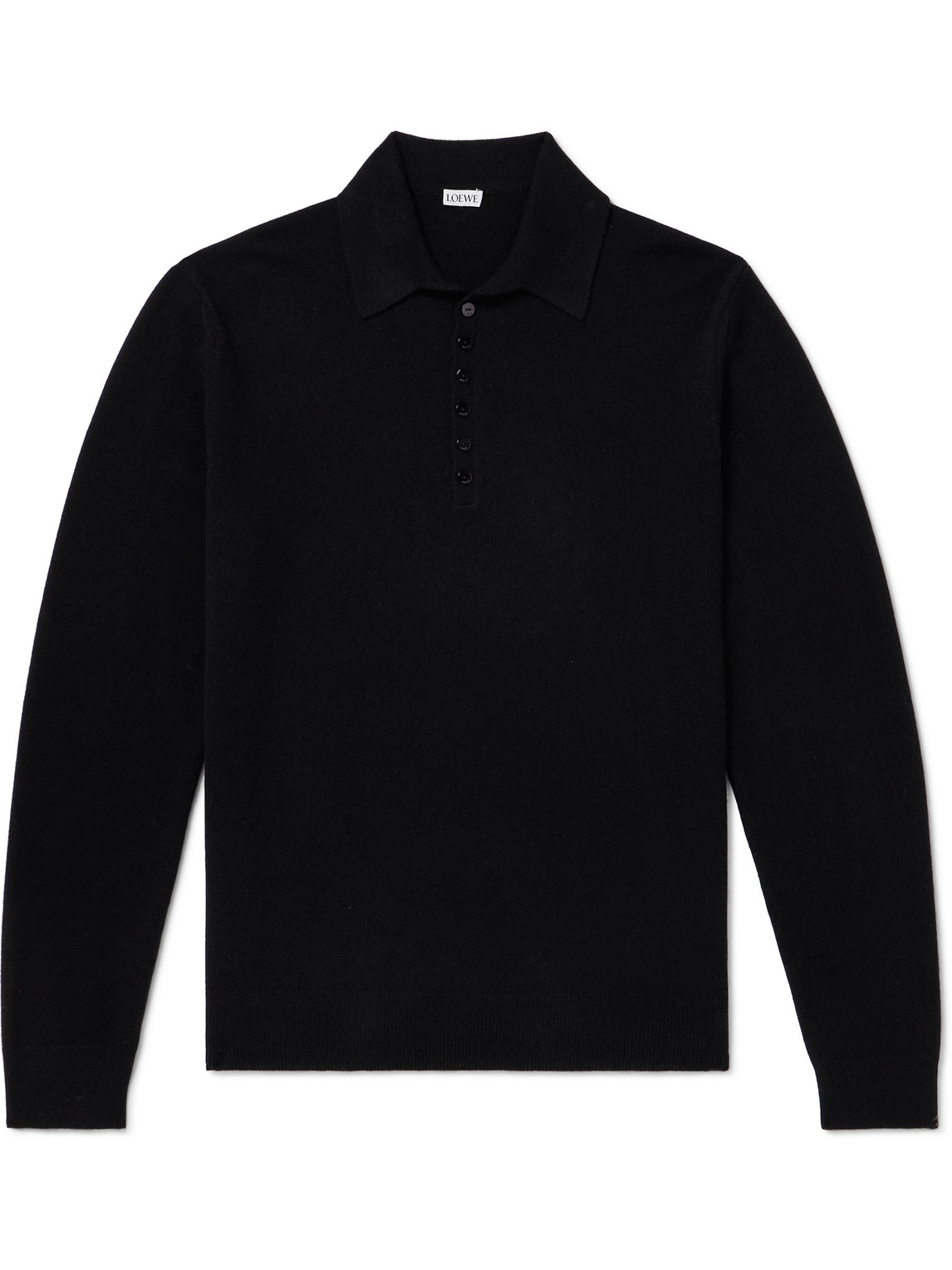 Loewe Cashmere Polo Shirt In Black