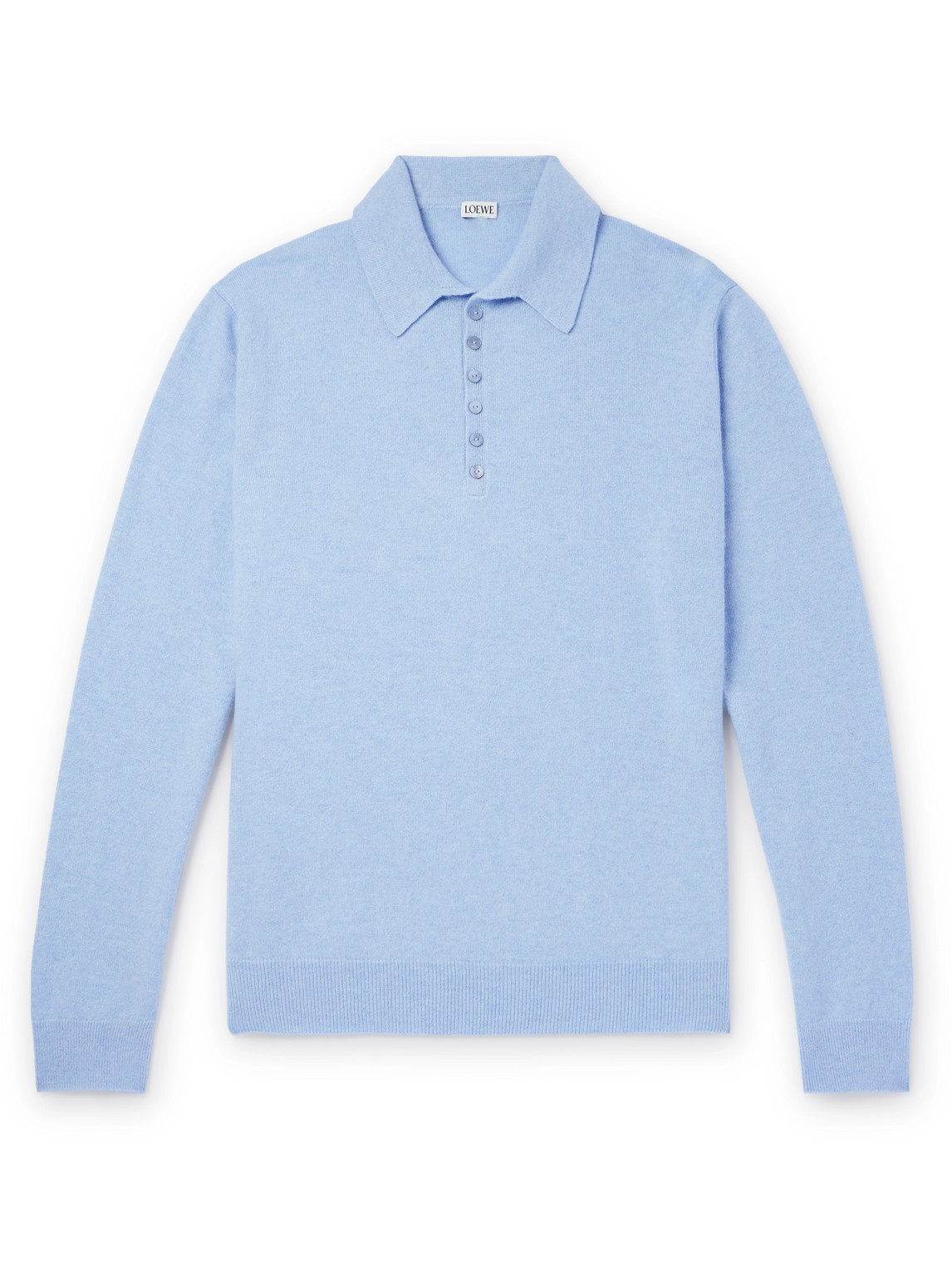 Loewe Cashmere Polo Shirt In Blue