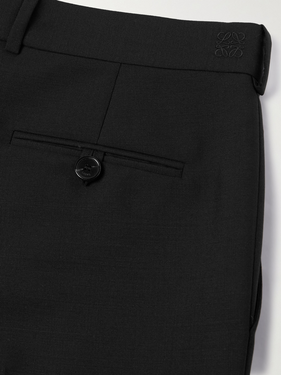 Shop Loewe Flared Wool And Mohair-blend Trousers In Black