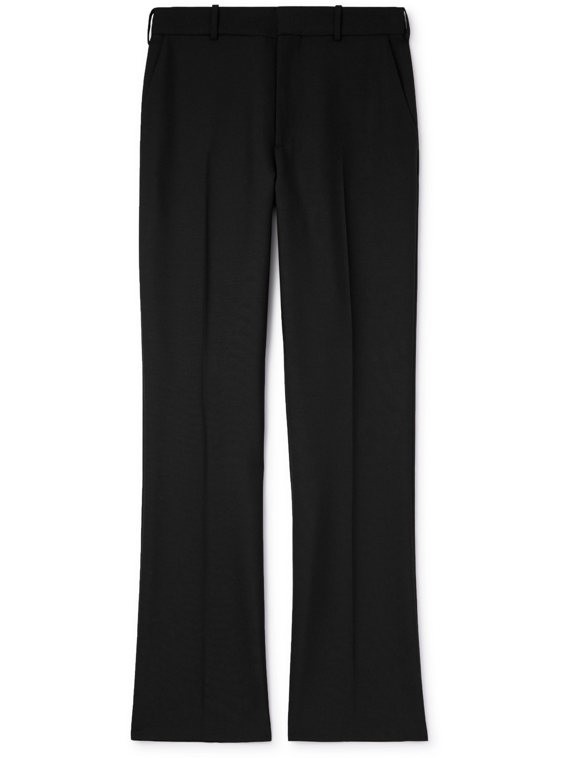 Loewe Flared Wool And Mohair-blend Trousers In Black