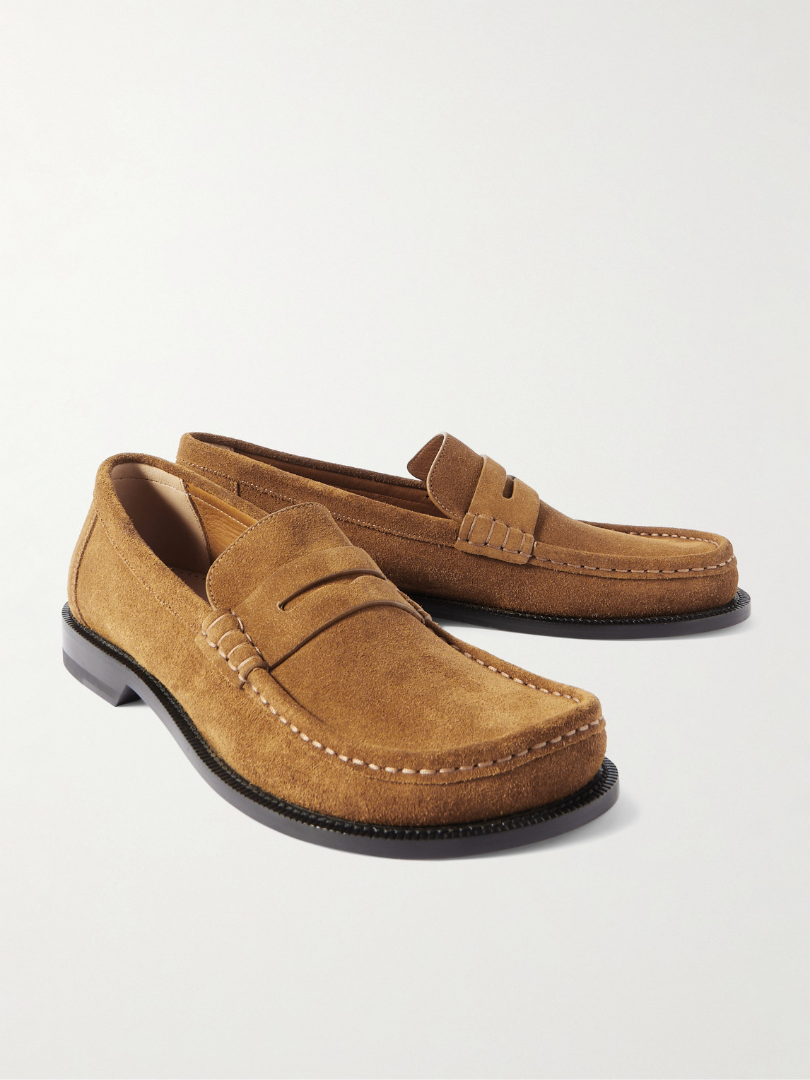 Shop Loewe Campo Suede Loafers In Brown
