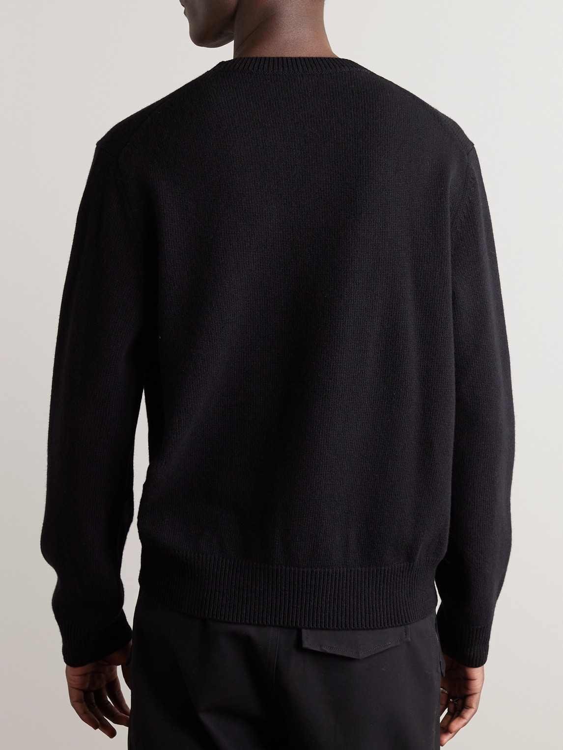 Shop Loewe Anagram Logo-embroidered Wool Sweater In Black