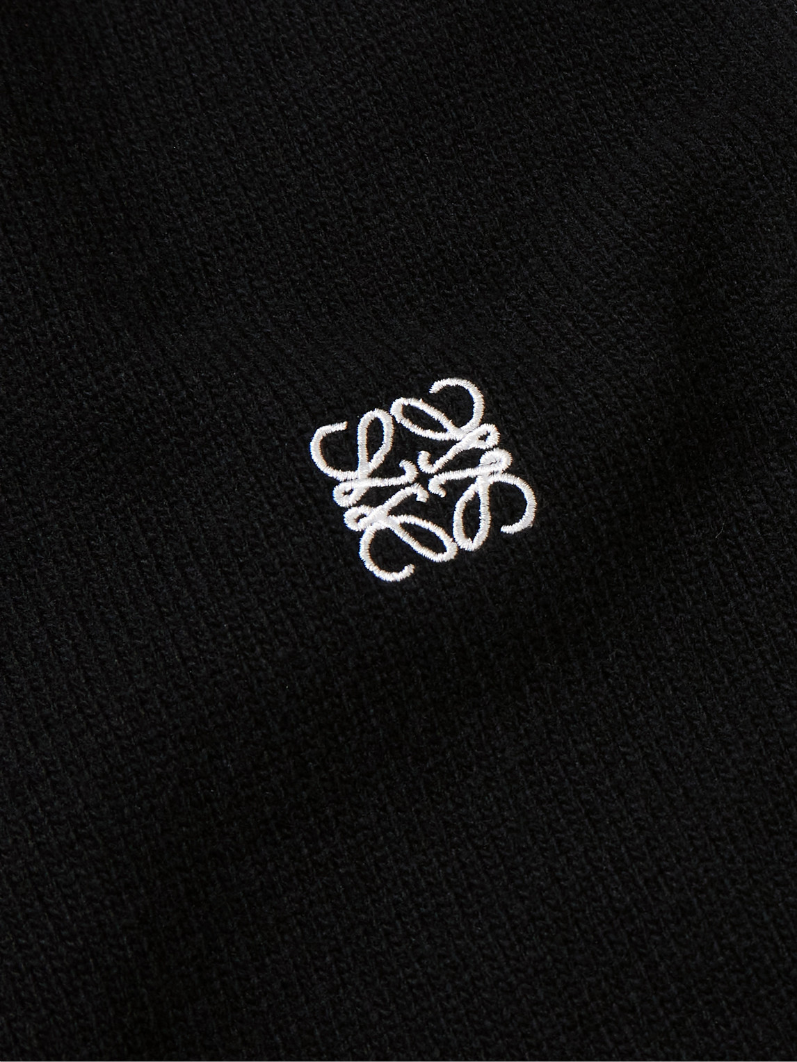 Shop Loewe Anagram Logo-embroidered Wool Sweater In Black