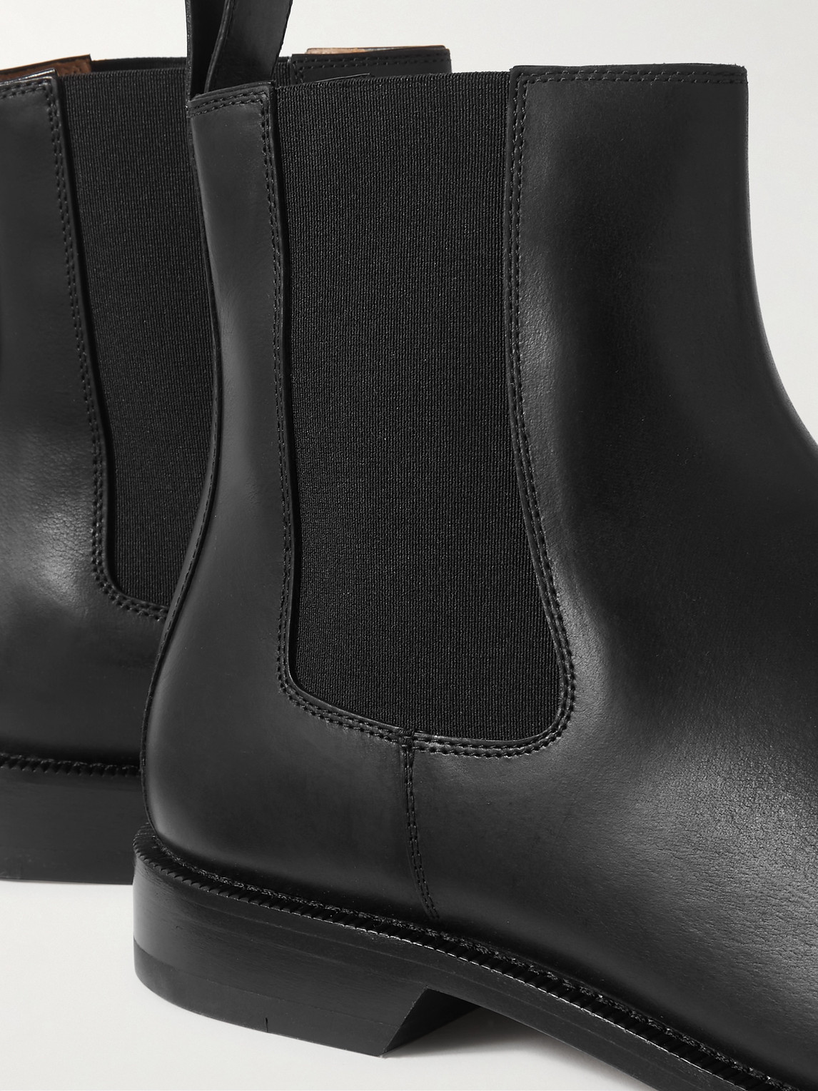 Shop Loewe Campo Leather Chelsea Boots In Black