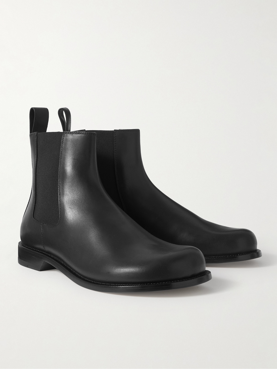 Shop Loewe Campo Leather Chelsea Boots In Black