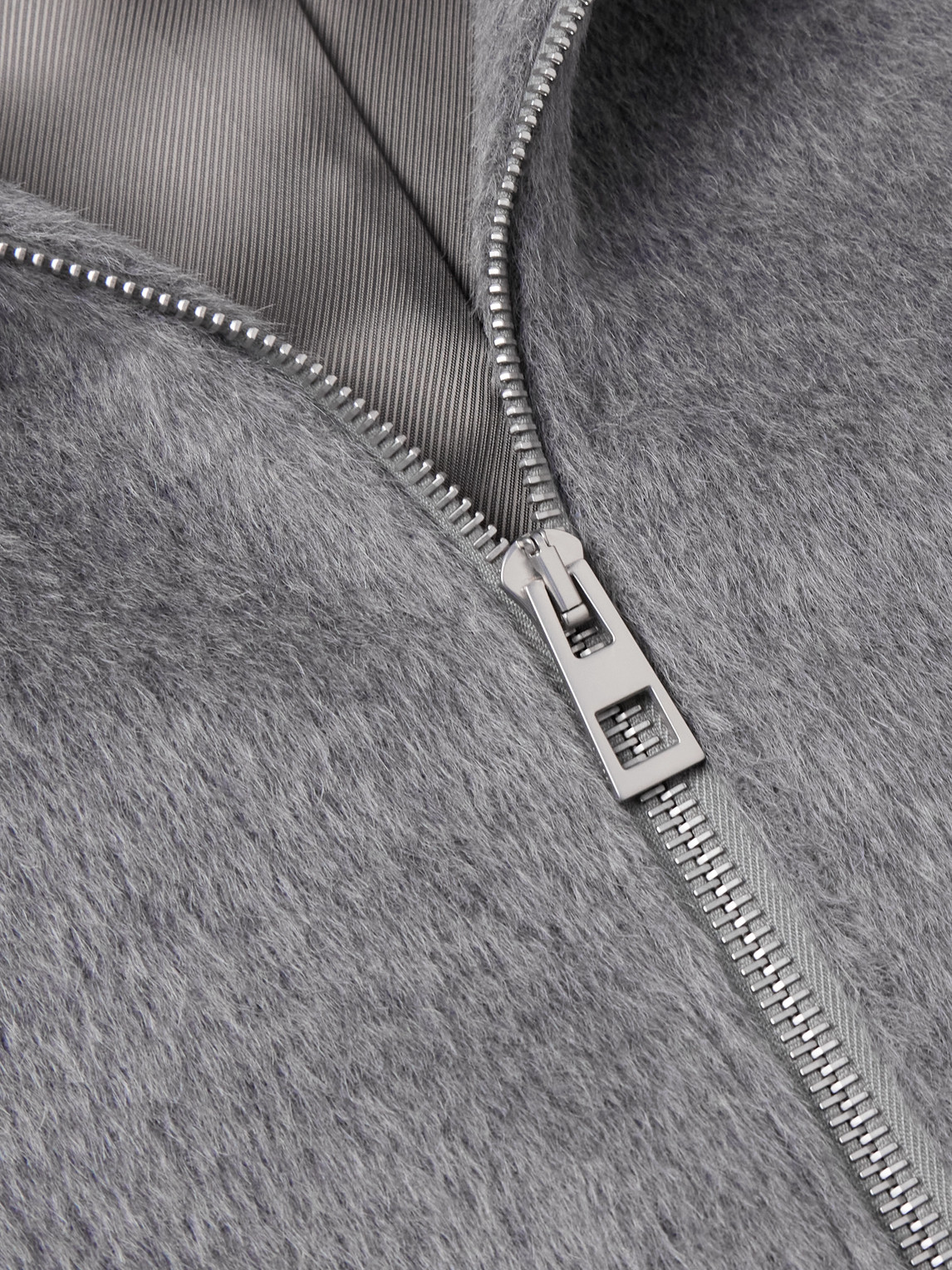 Shop Loewe Wool Zip-up Hoodie In Gray