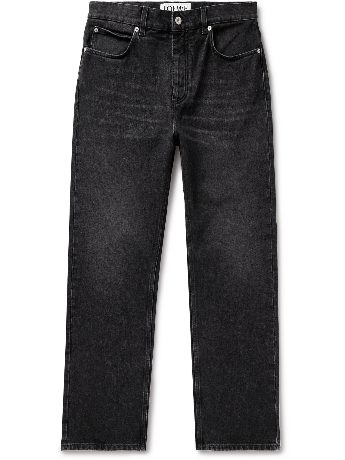 Shop Loewe Straight-leg Jeans In Black