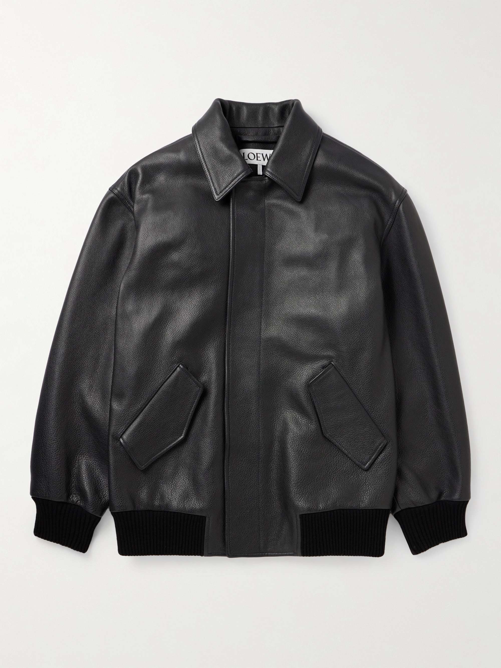 LOEWE Textured-Leather Bomber Jacket for Men | MR PORTER