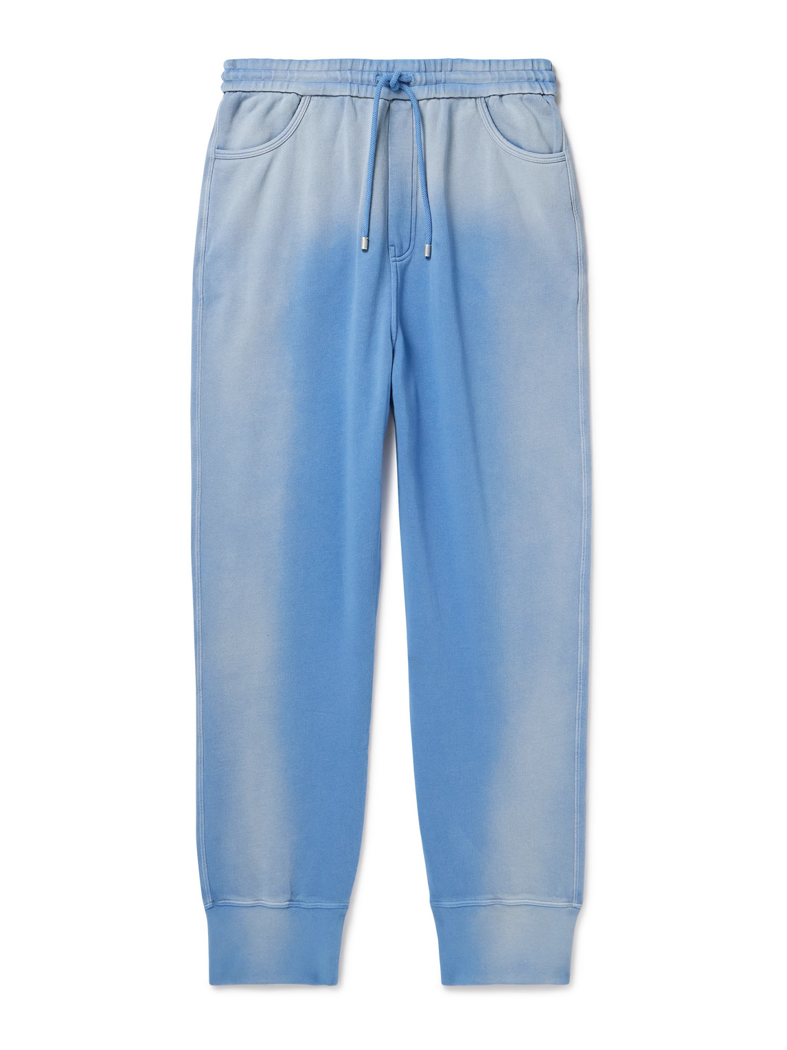 Loewe Tapered Tie-dyed Cotton-jersey Sweatpants In Blue