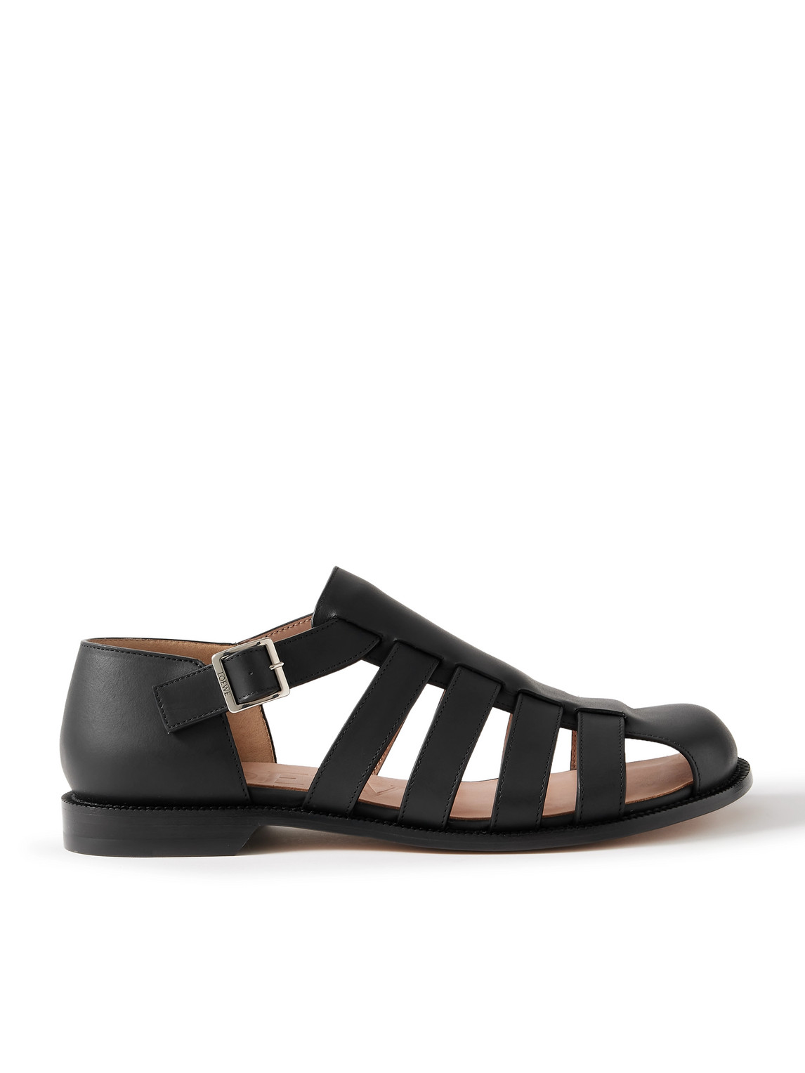 Loewe Campo Leather Sandals In Black