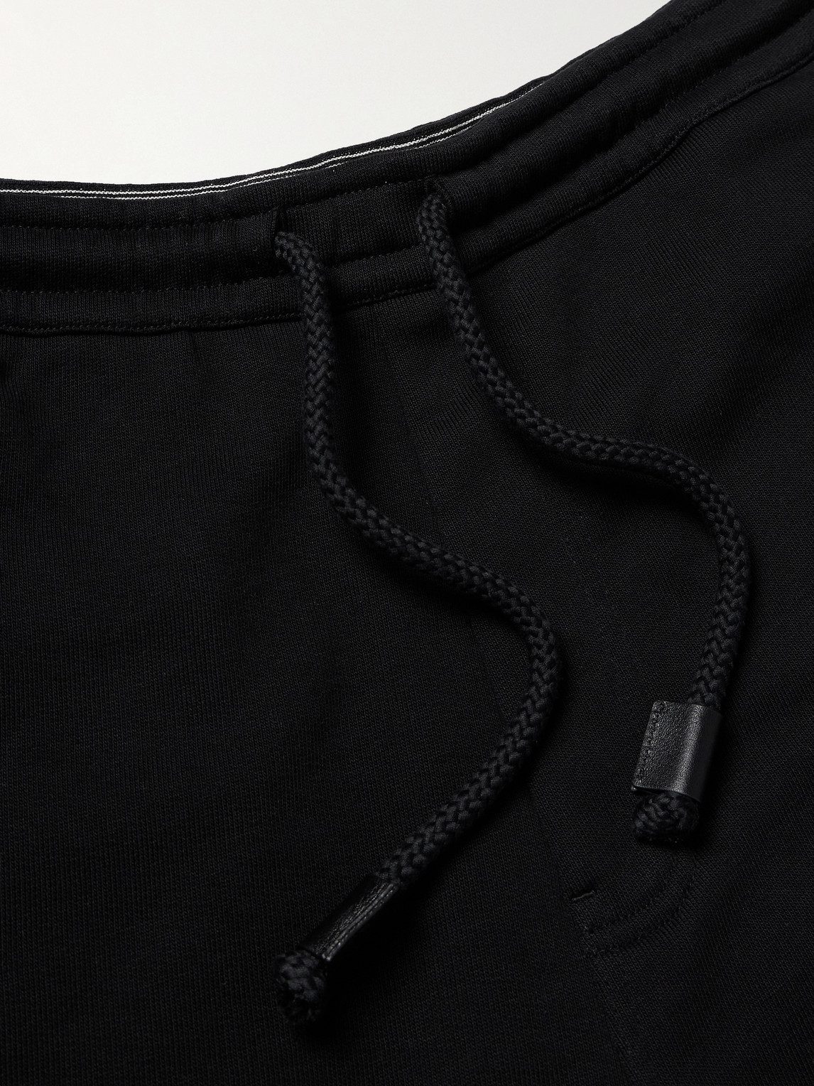 Shop Loewe Tapered Cotton-jersey Sweatpants In Black
