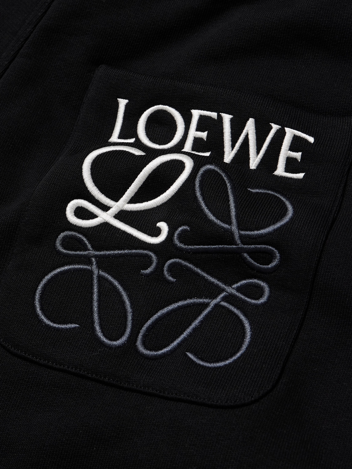 Shop Loewe Tapered Cotton-jersey Sweatpants In Black