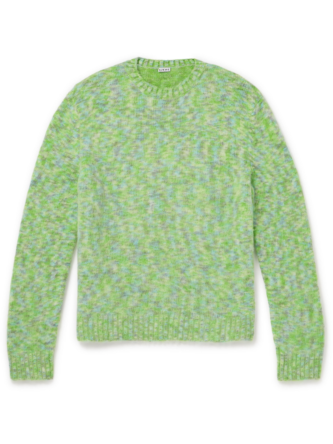 Shop Loewe Brushed Knitted Sweater In Green