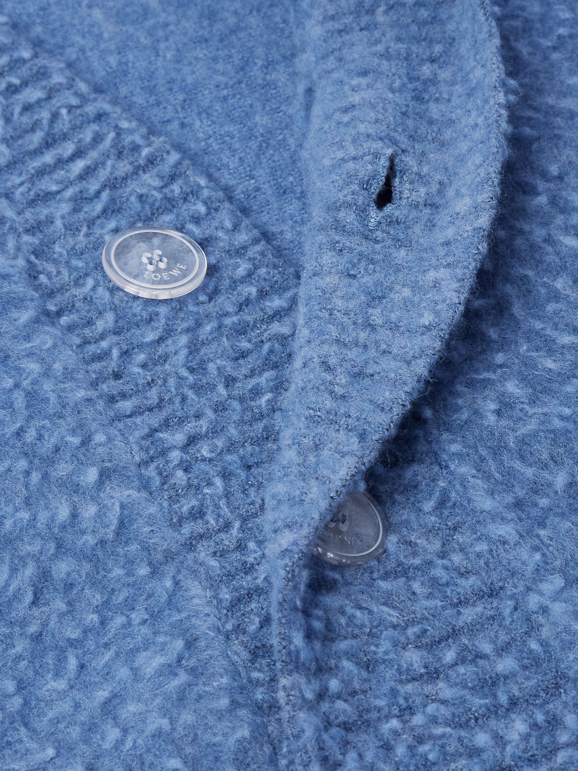 Shop Loewe Logo-appliquéd Brushed Wool-blend Cardigan In Blue