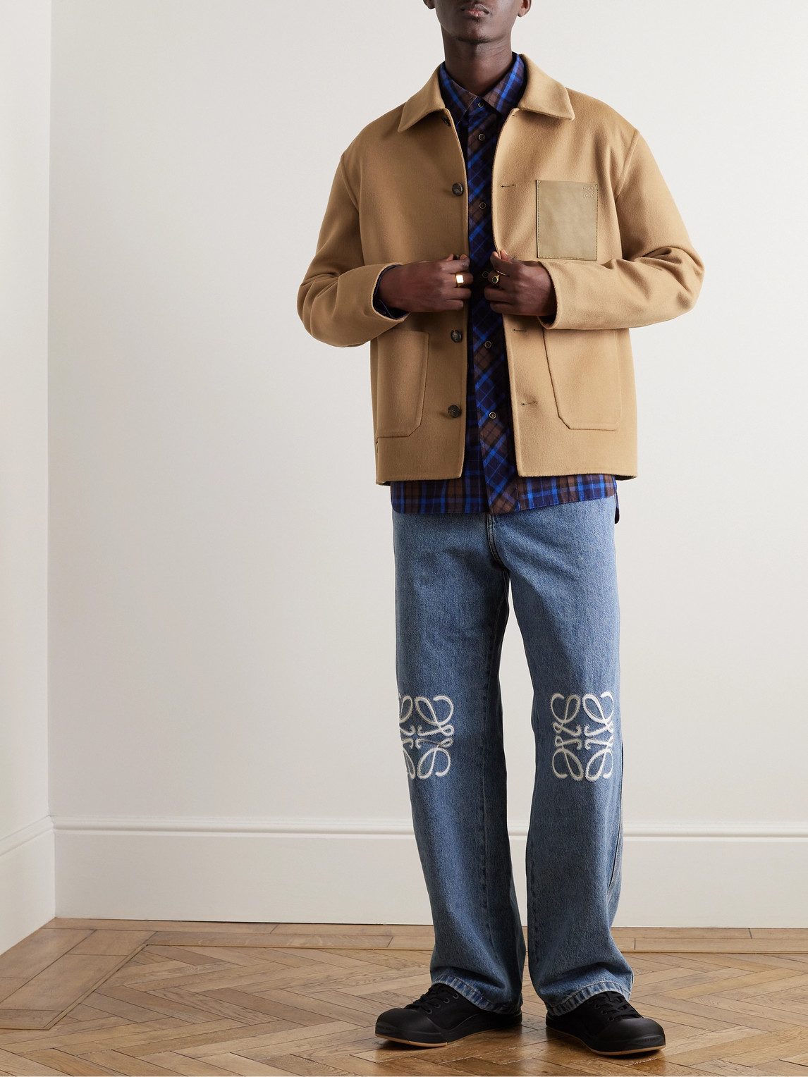 Leather-Trimmed Wool and Cashmere Jacket — 2