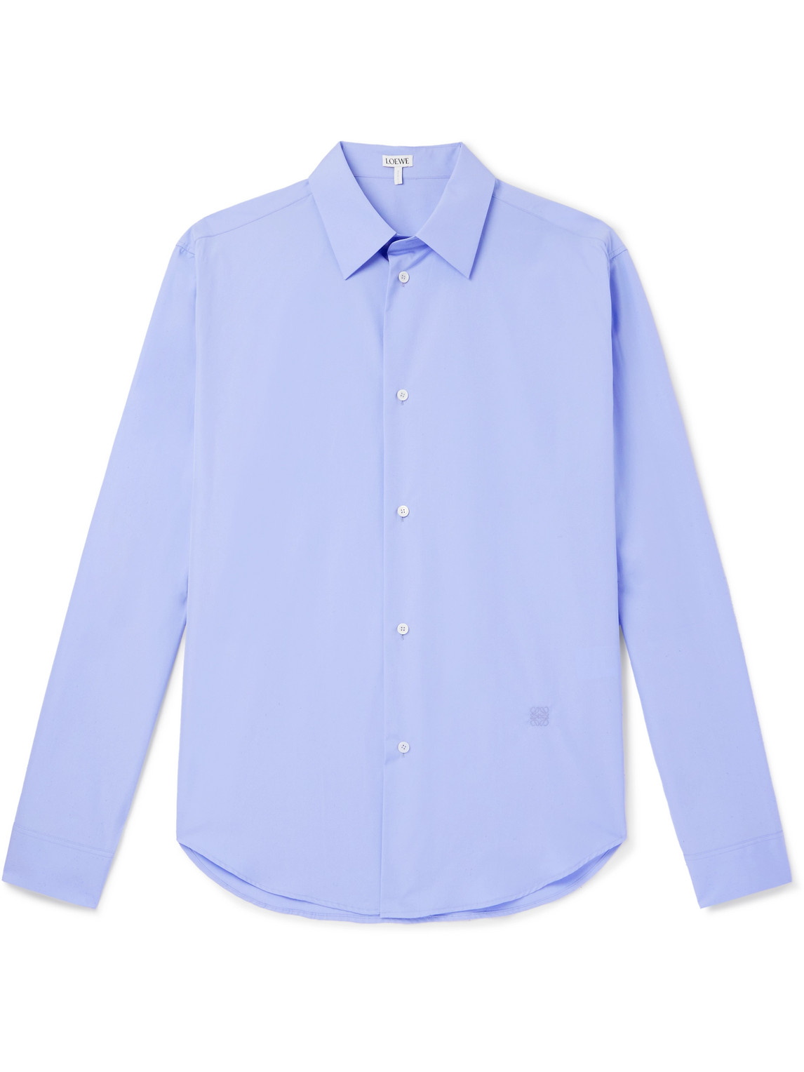 Loewe Logo-embroidered Cotton Shirt In Blue