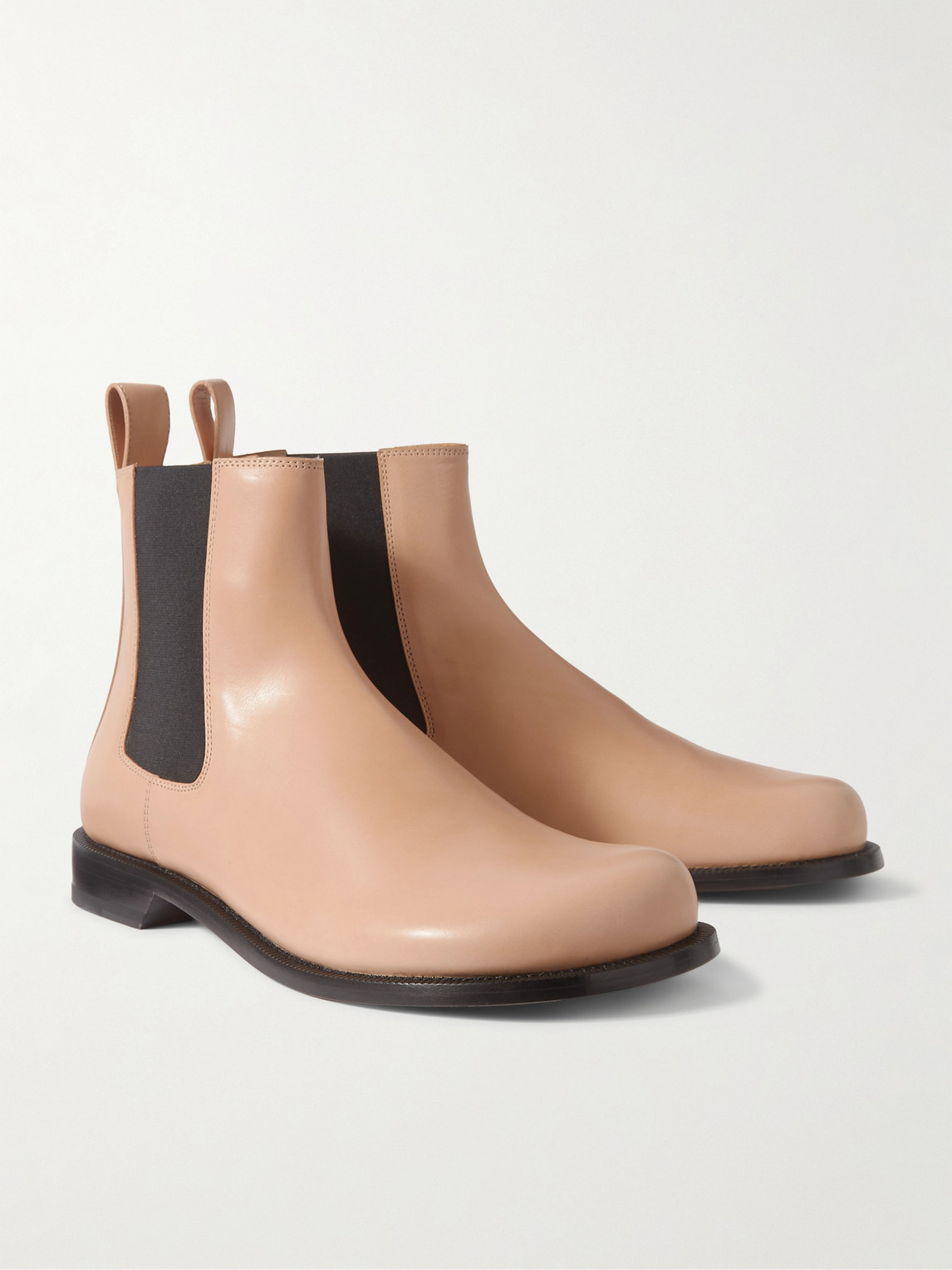 Shop Loewe Campo Leather Chelsea Boots In Brown