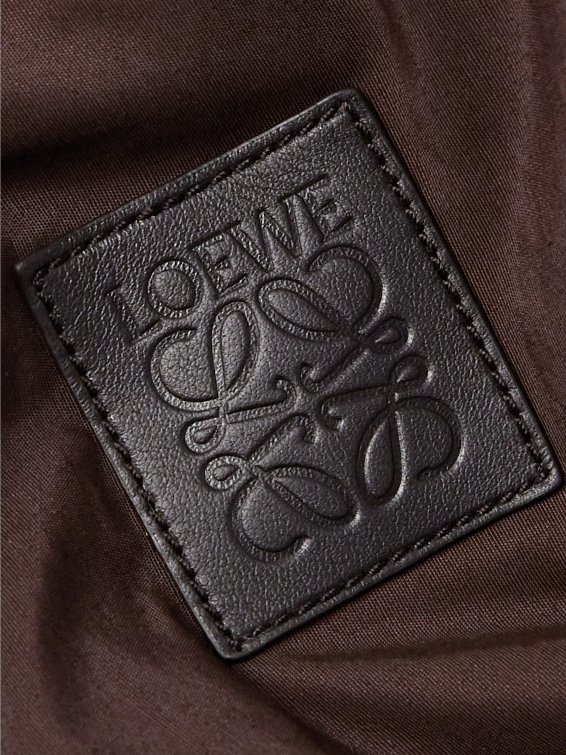 Shop Loewe Padded Cotton-blend Shell Bomber Jacket In Brown