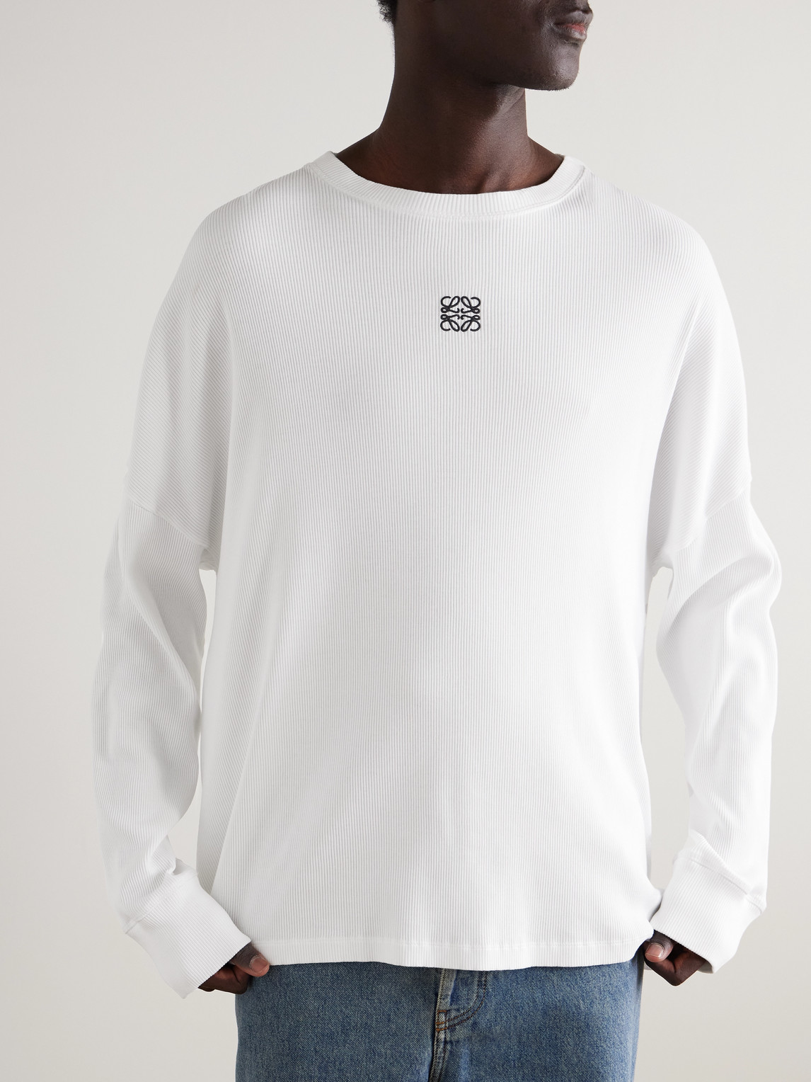 Loewe Oversized Long Sleeve T-shirt In White