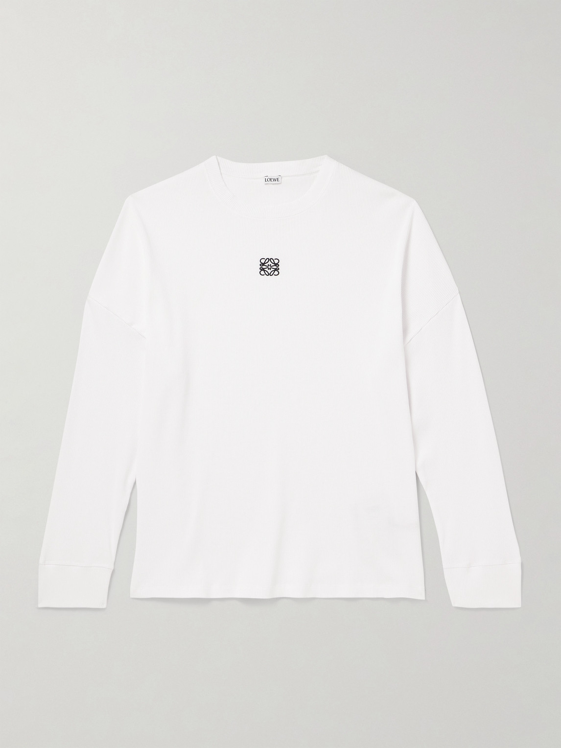 Loewe Oversized Logo-Embroidered Ribbed Cotton T-hirt - Men