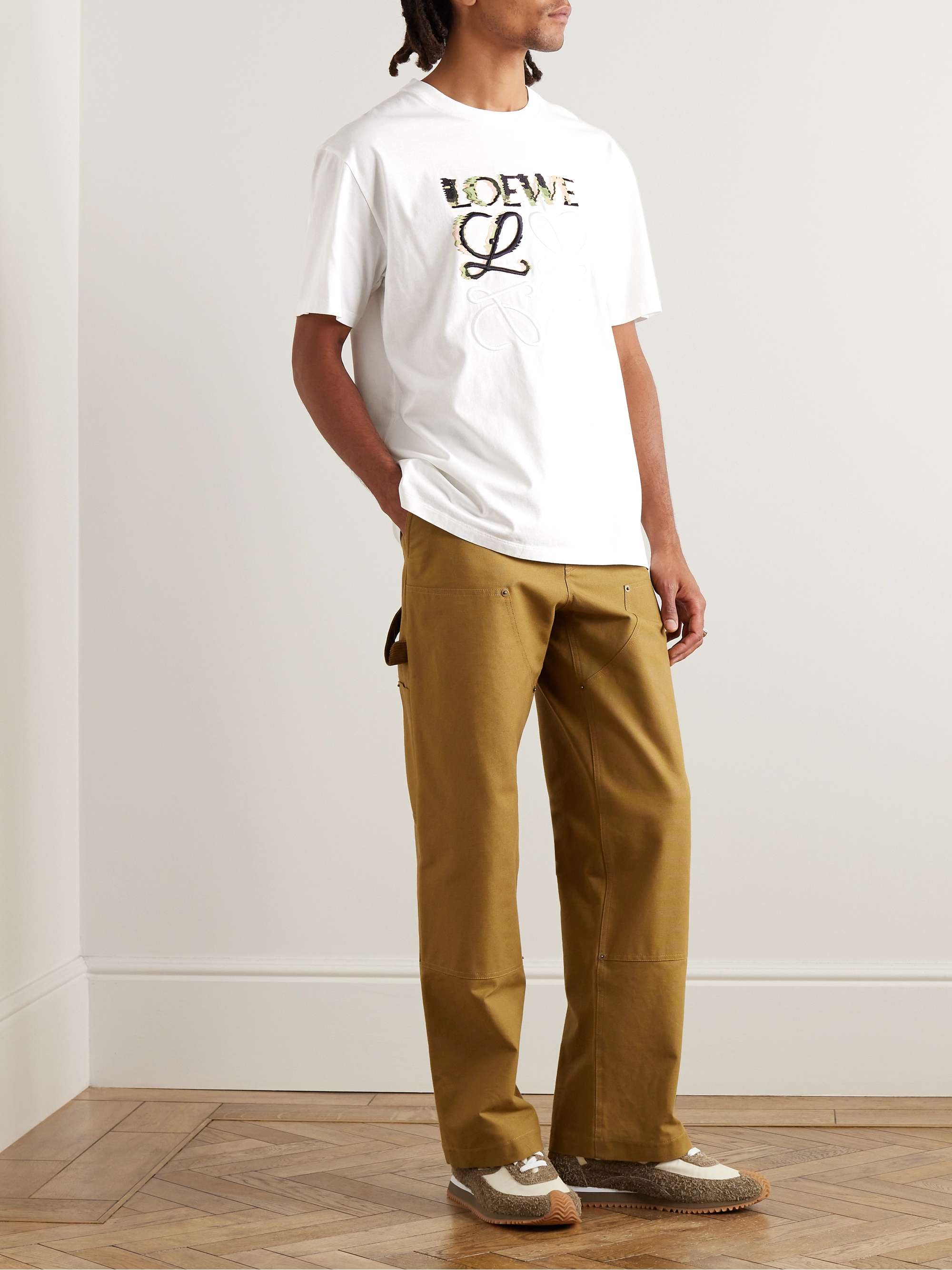 LOEWE T-shirt in jersey di cotone con logo Glitch