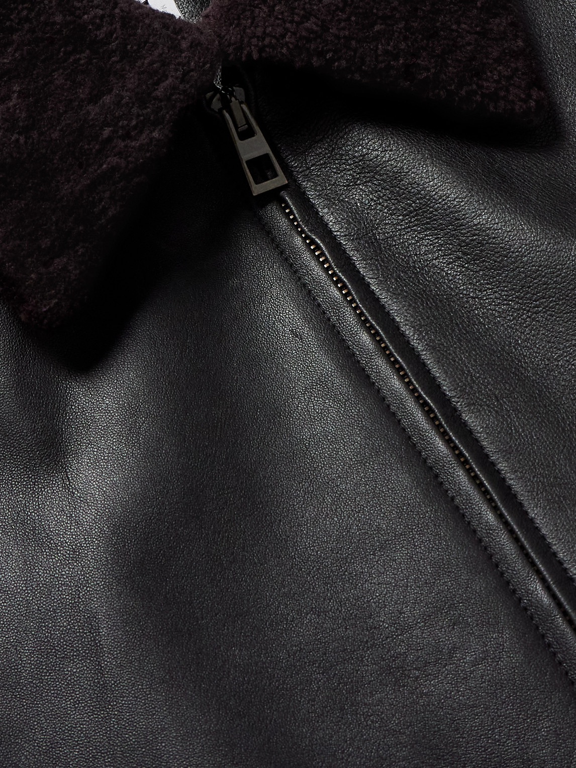 Shop Loewe Appliquéd Shearling-trimmed Leather Jacket In Black