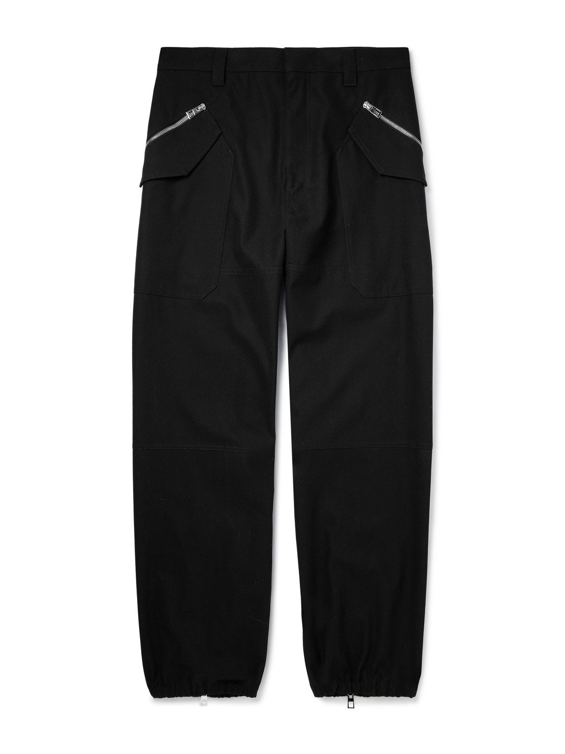 Loewe Tapered Cotton-twill Cargo Trousers In Black