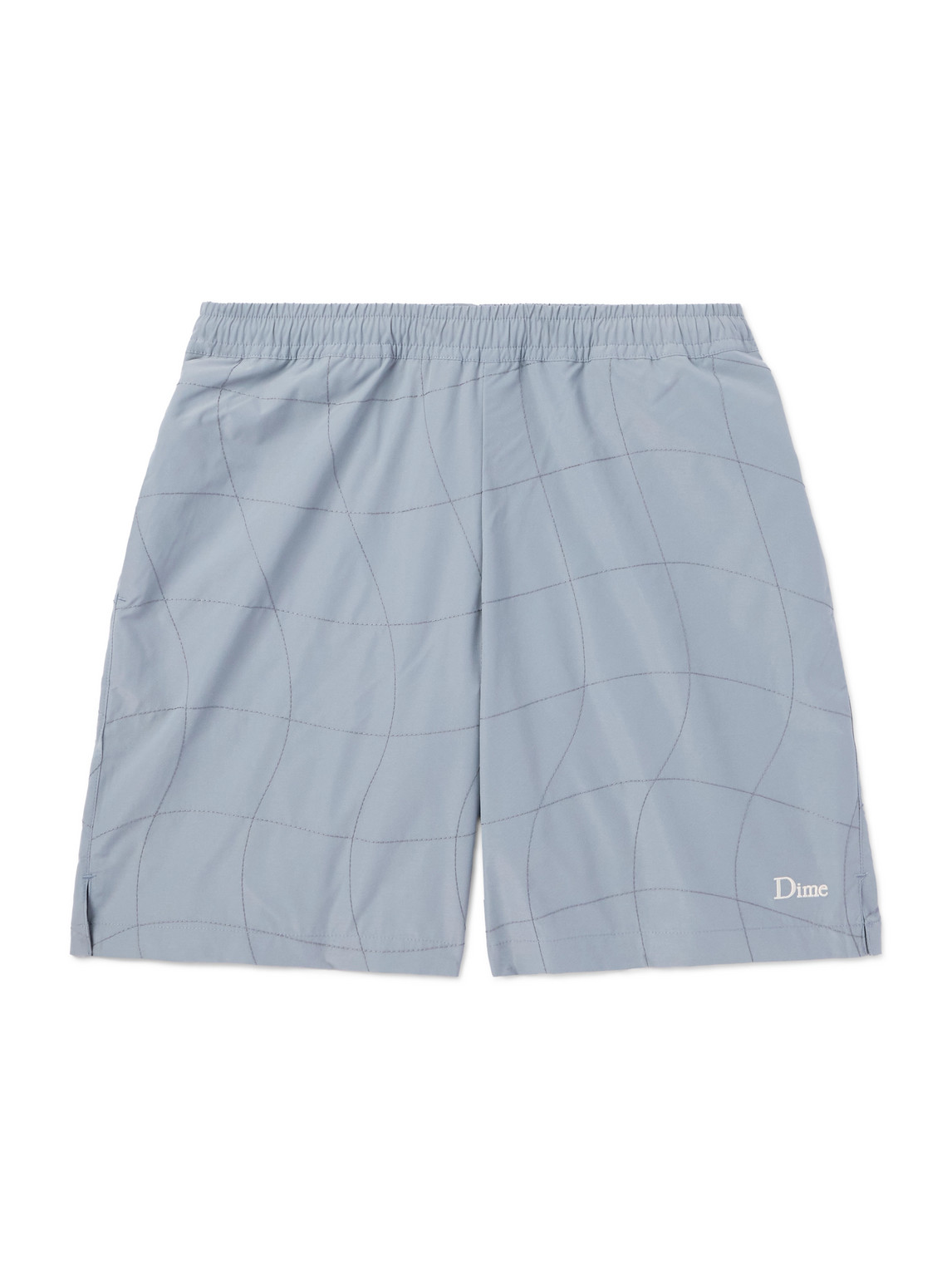 Shop Dime Straight-leg Logo-embroidered Shell Shorts In Blue