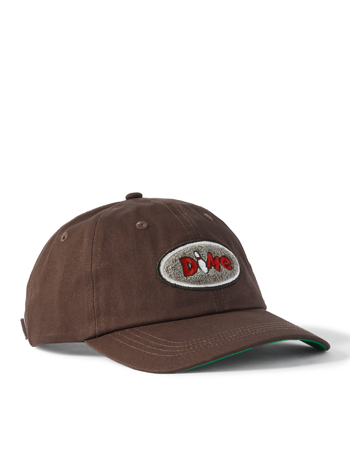Dime Munson Logo-appliquéd Cotton-twill Baseball Cap In Brown
