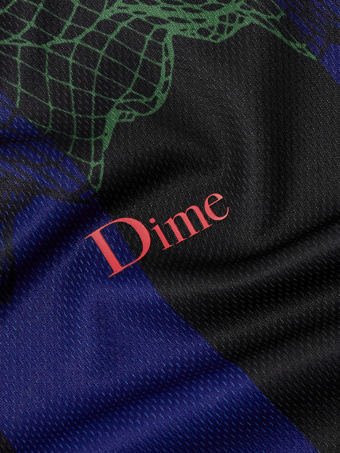 Shop Dime Striker Logo-print Embroidered Striped Jersey T-shirt In Blue