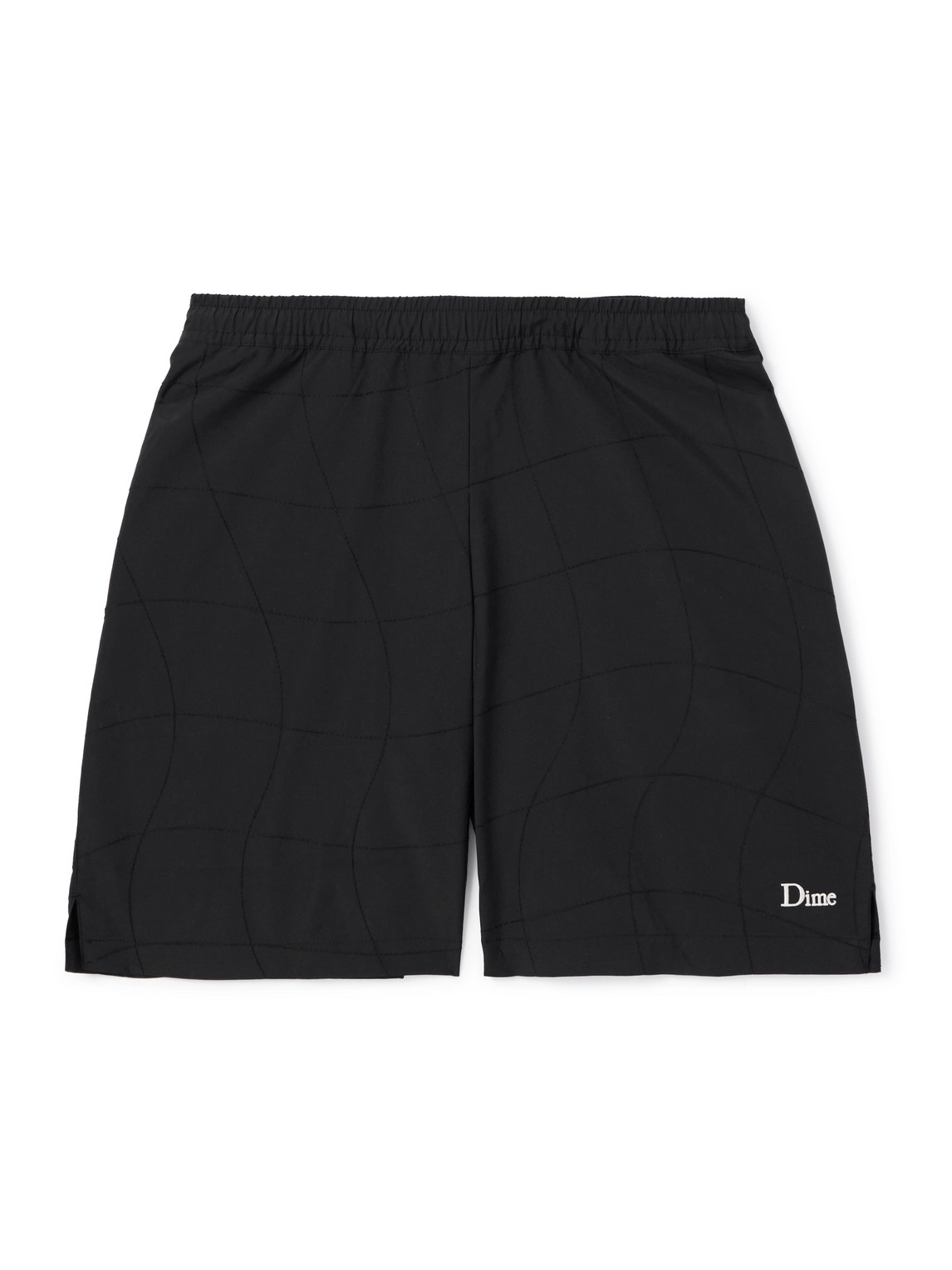 DIME STRAIGHT-LEG LOGO-EMBROIDERED SHELL SHORTS