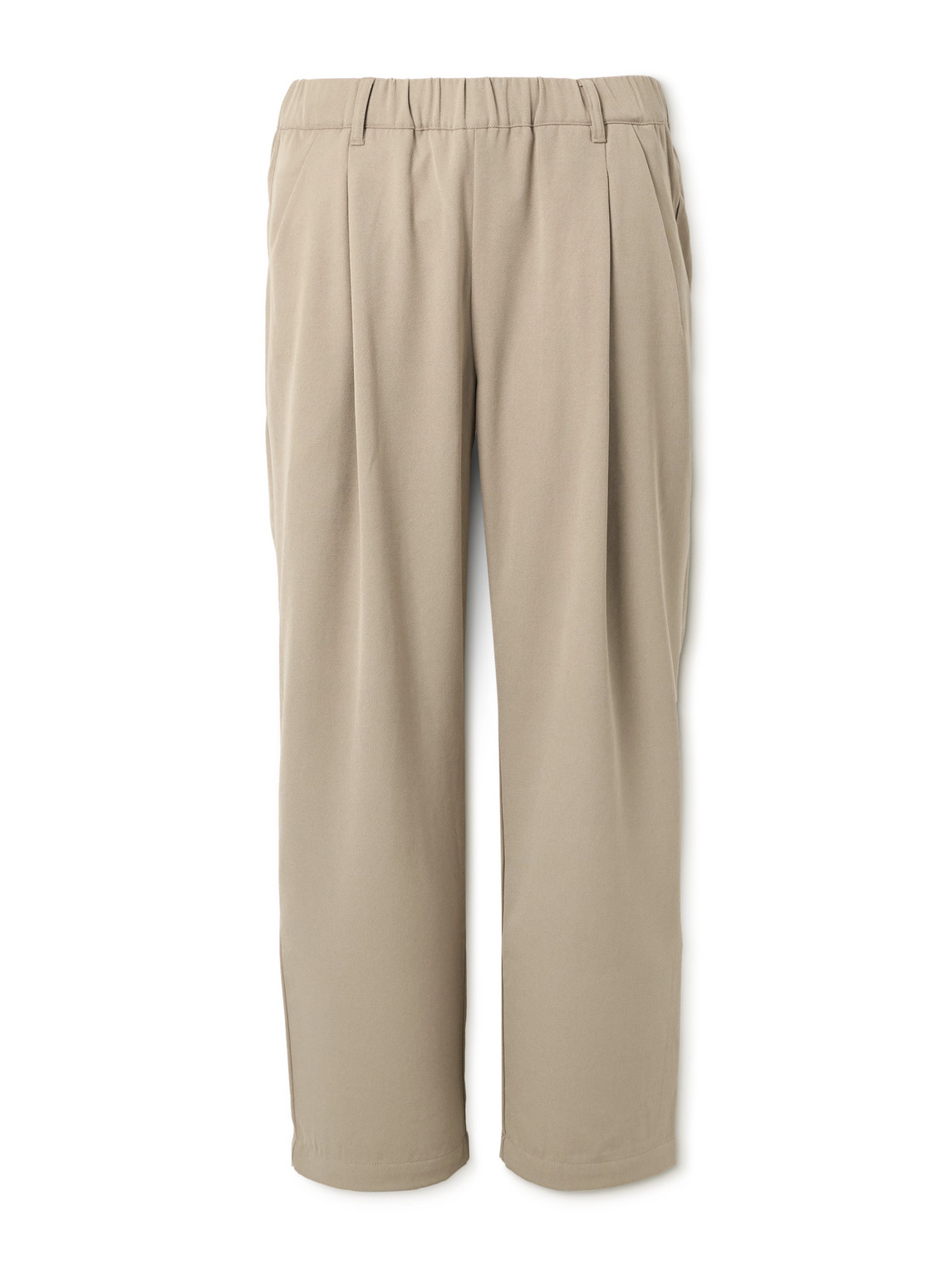 Straight-Leg Pleated Logo-Embroidered Twill Trousers
