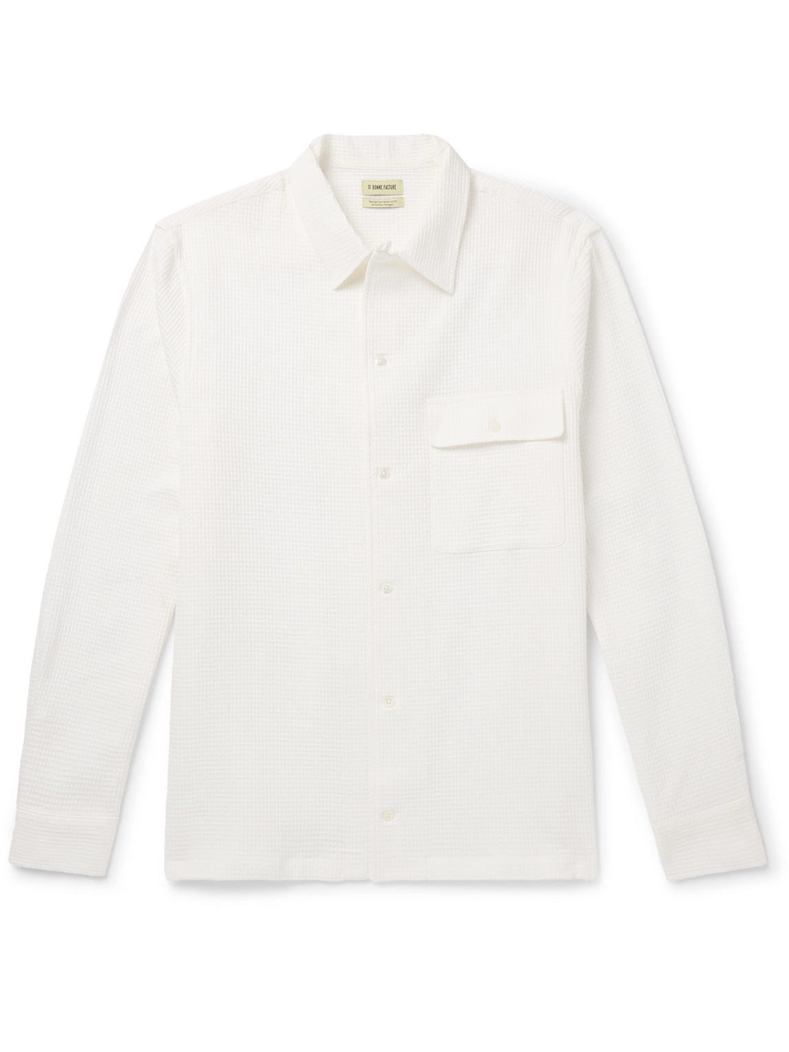 Honeycomb-Knit Cotton and Linen-Blend Shirt