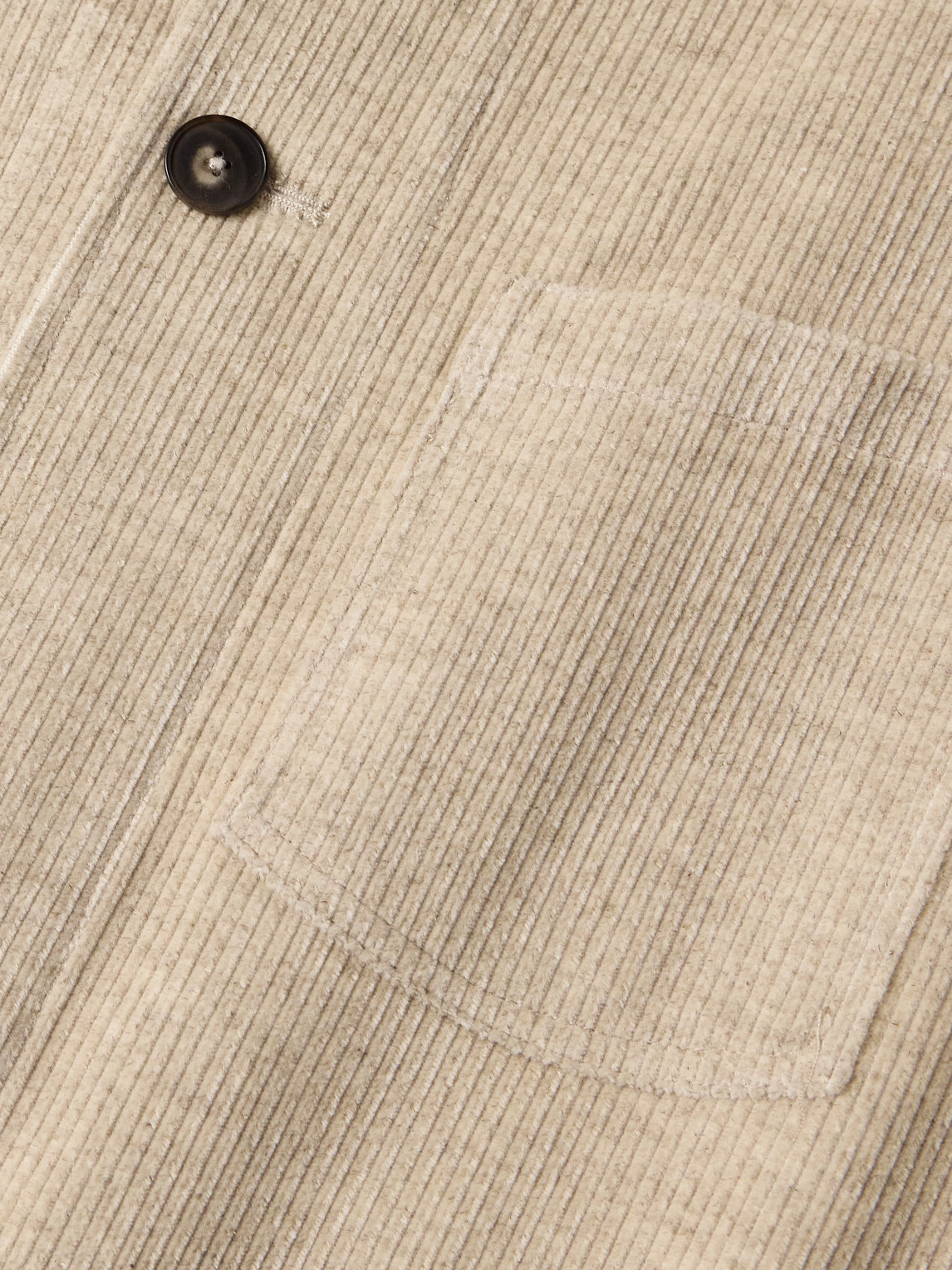 Shop De Bonne Facture Maquignon Cotton And Linen-blend Corduroy Overshirt In Neutrals