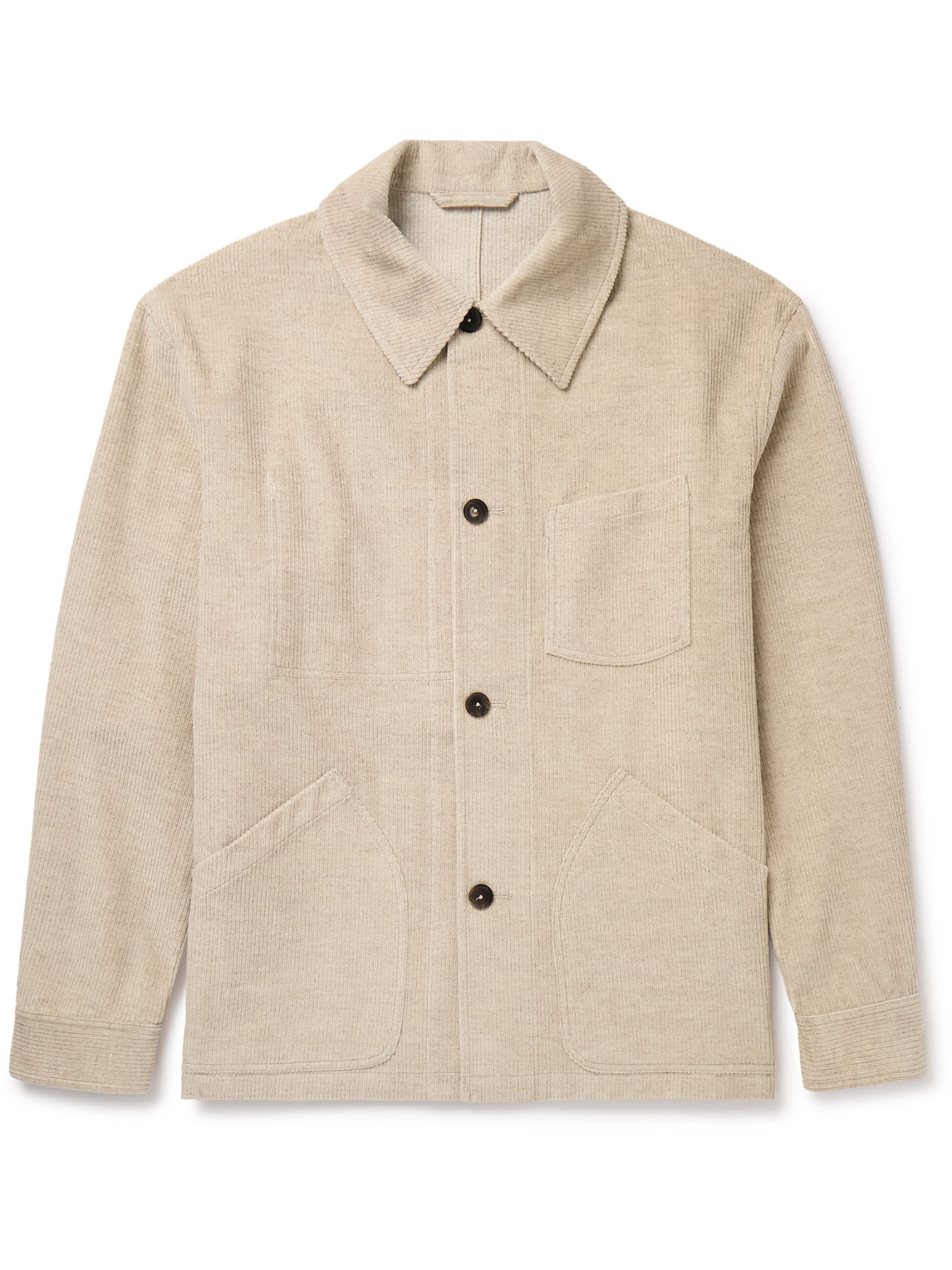 De Bonne Facture Maquignon Cotton And Linen-blend Corduroy Overshirt In Neutrals
