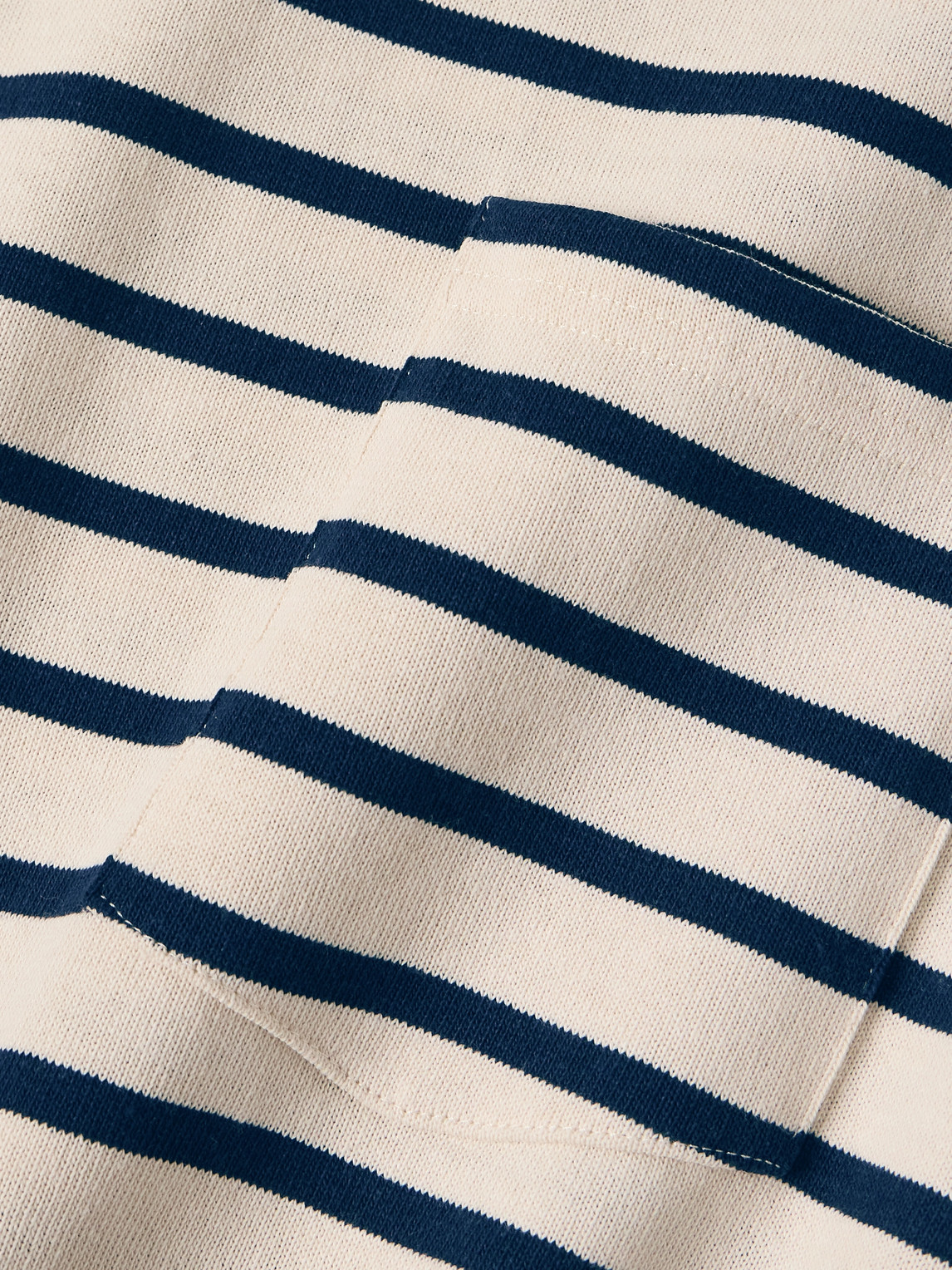 Shop De Bonne Facture Oversized Striped Cotton-jersey T-shirt In Blue