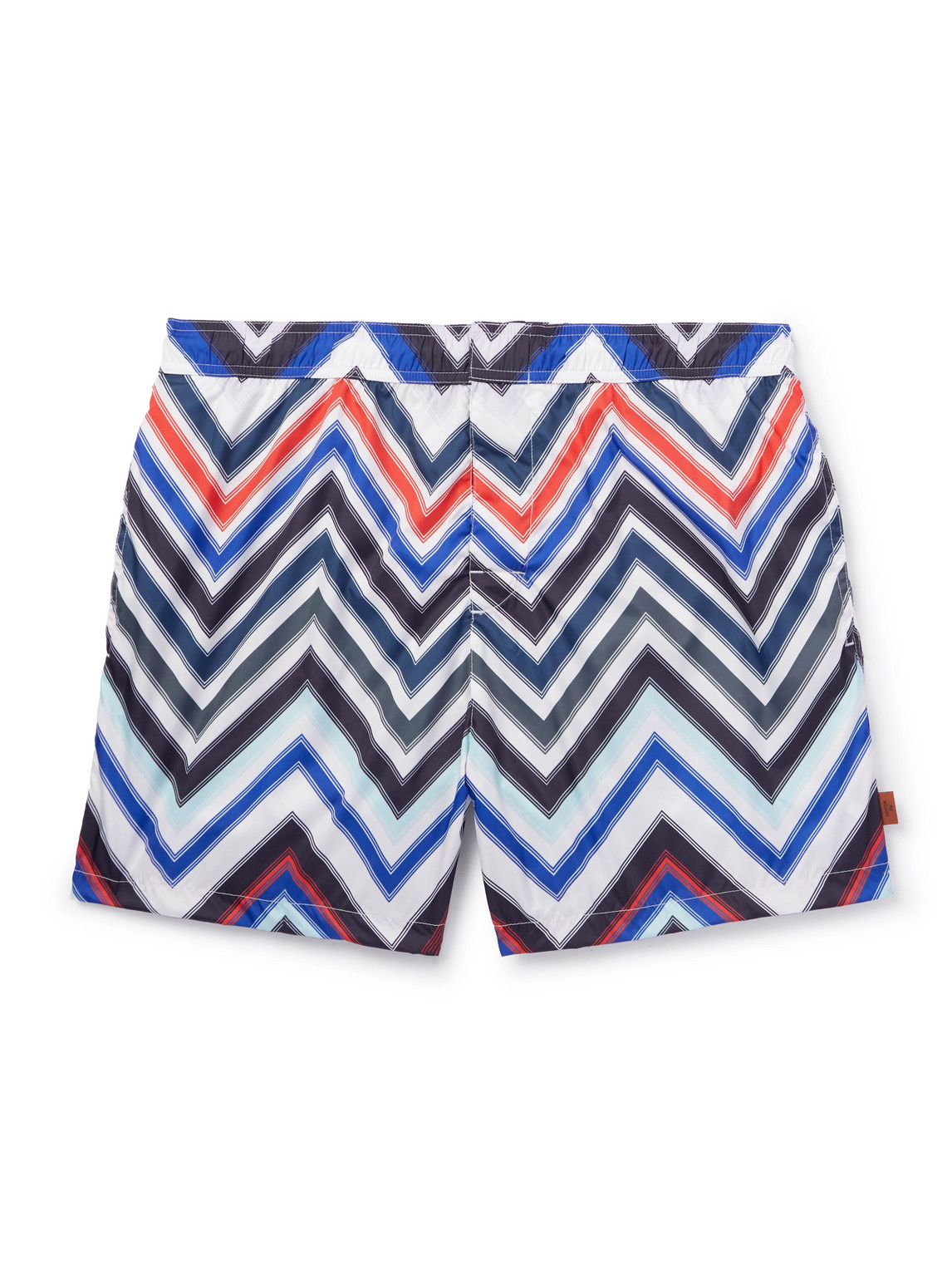 Shop Missoni Straight-leg Mid-length Striped Swim Shorts In Blue