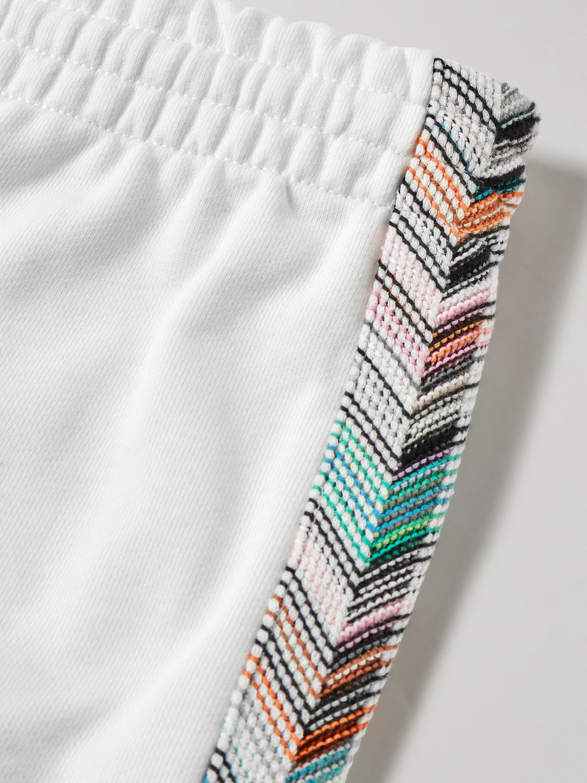 Shop Missoni Logo-embroidered Cotton-jersey Shorts In White