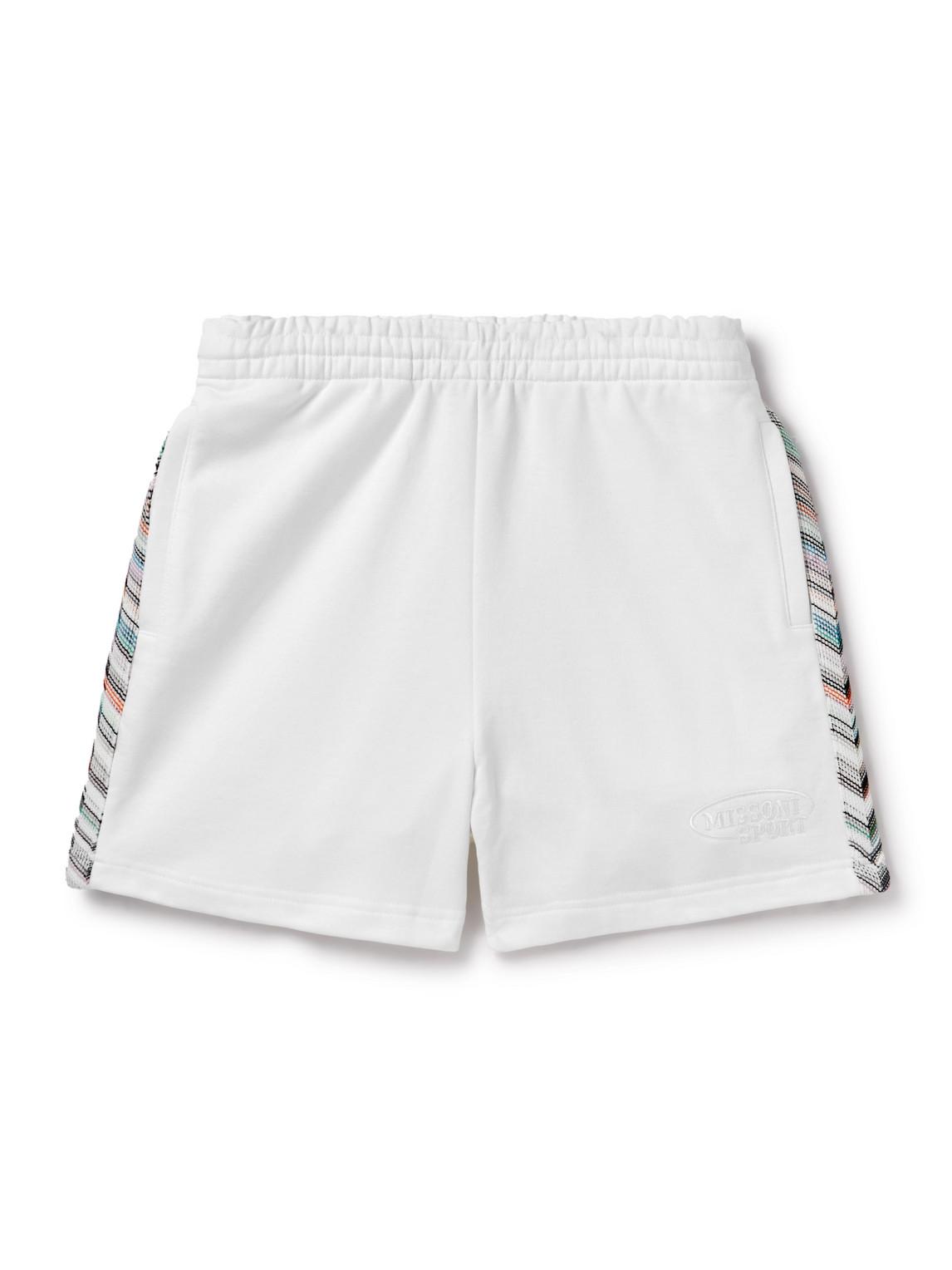 Missoni Logo-embroidered Cotton-jersey Shorts In White