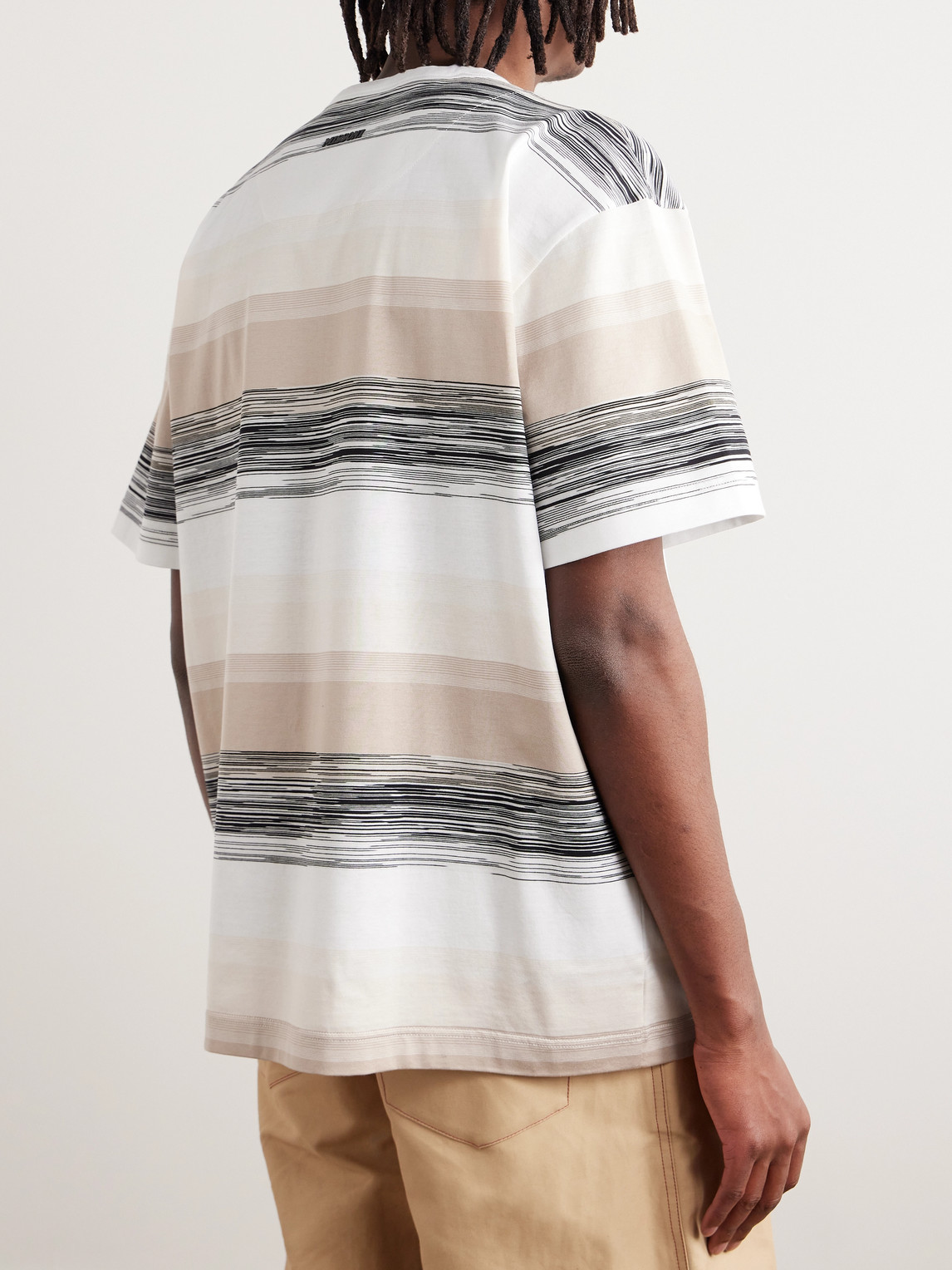 Shop Missoni Space-dyed Cotton-jersey T-shirt In Neutrals