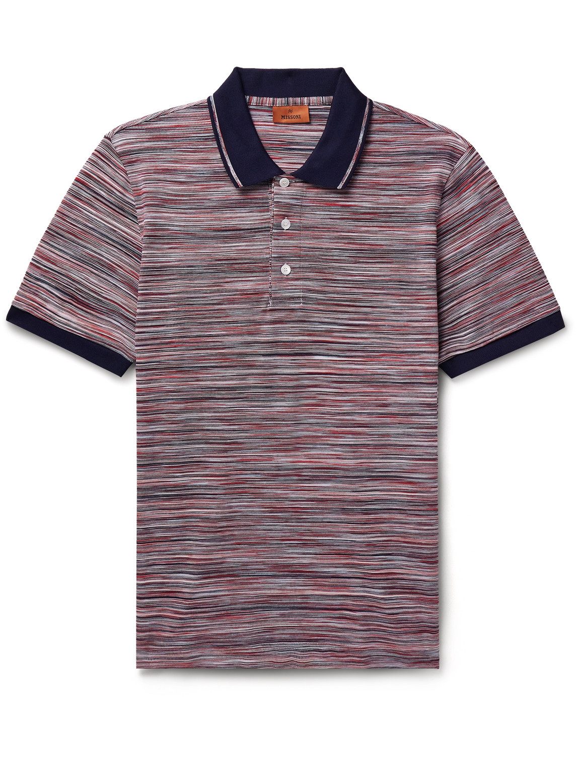 Shop Missoni Space-dyed Cotton-piqué Polo Shirt In Red