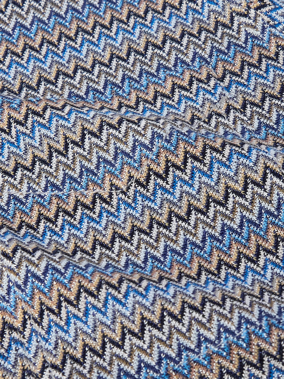 Shop Missoni Striped Crochet-knit Shirt In Blue