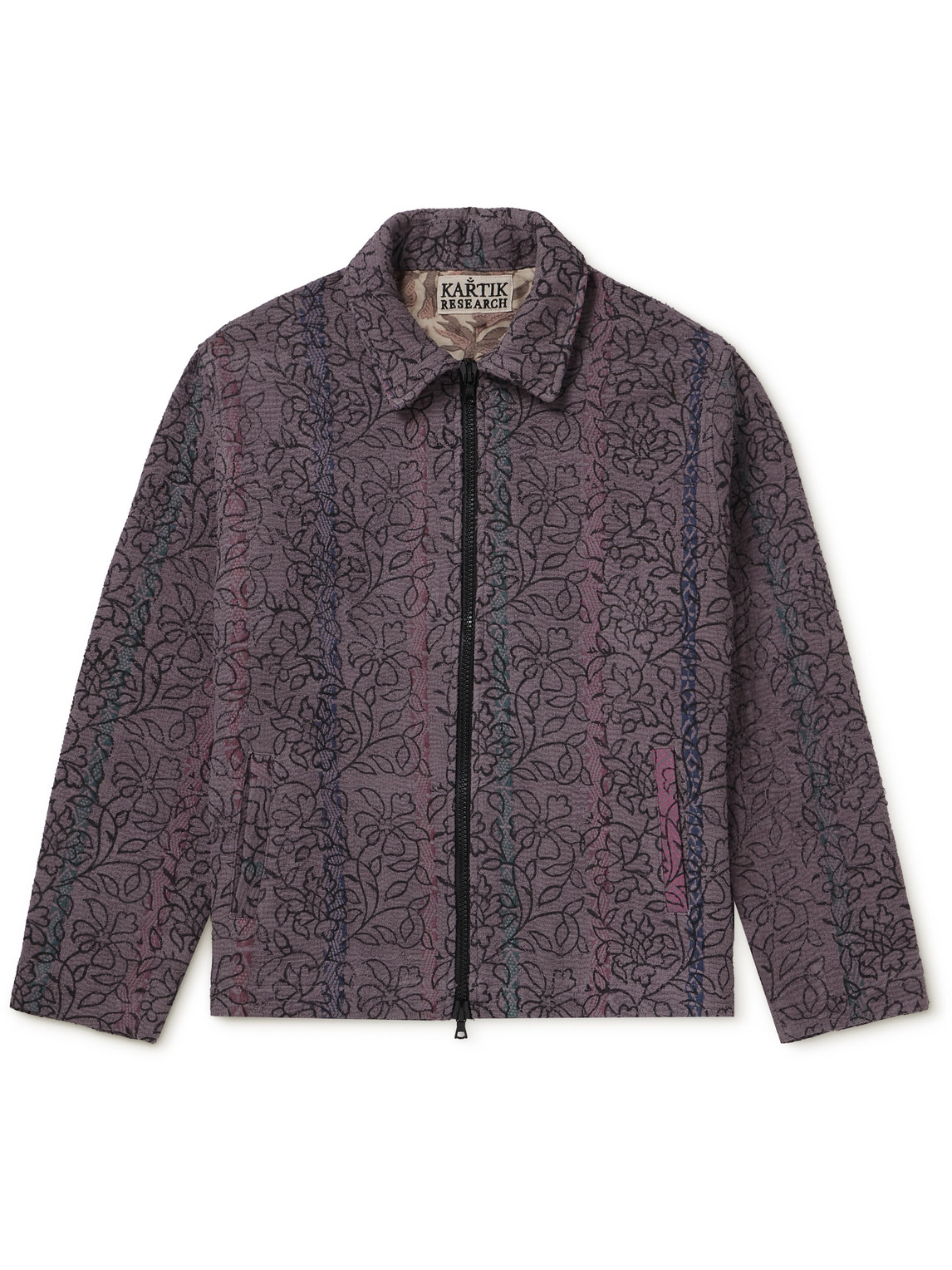 Kartik Research - Quilted Printed Cotton Jacket - Men - Purple - S