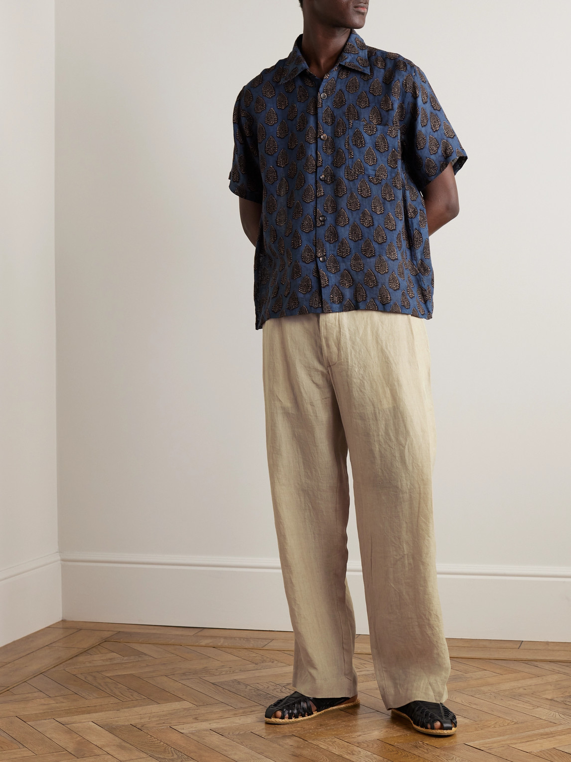 Shop Kartik Research Pleated Linen-gauze Trousers In Neutrals