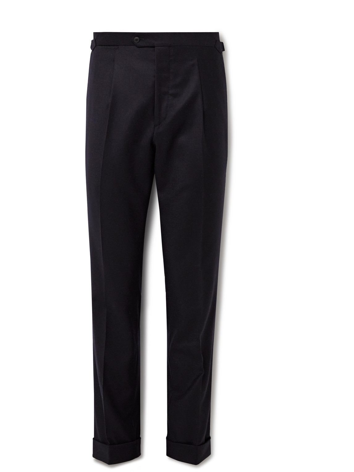Saman Amel Slim-fit Tapered Pleated Wool And Cashmere-blend Felt Suit Trousers In Blue