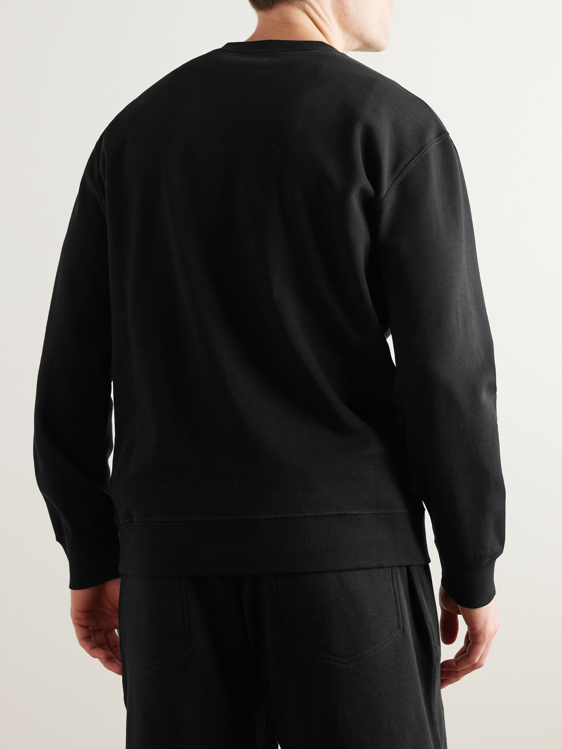 Shop Brunello Cucinelli Cotton-blend Jersey Sweatshirt In Black