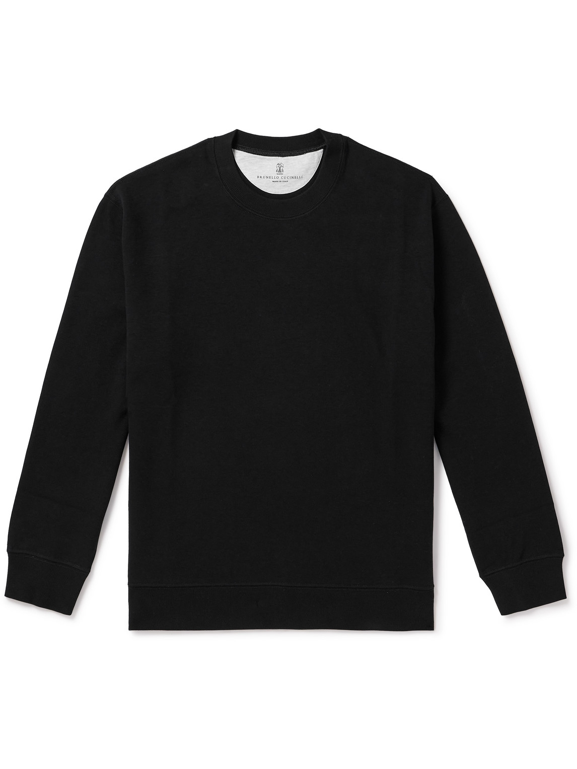 Brunello Cucinelli Cotton-blend Jersey Sweatshirt In Black