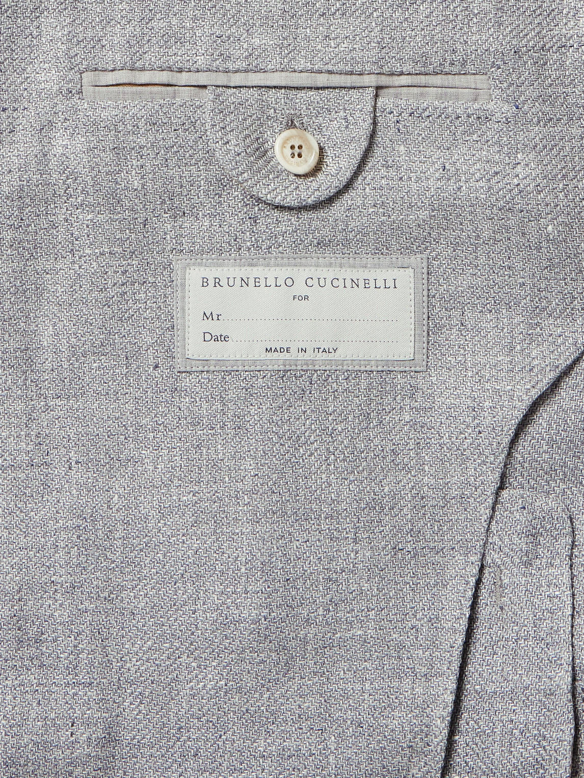 Shop Brunello Cucinelli Linen, Wool And Silk-blend Twill Blazer In Gray