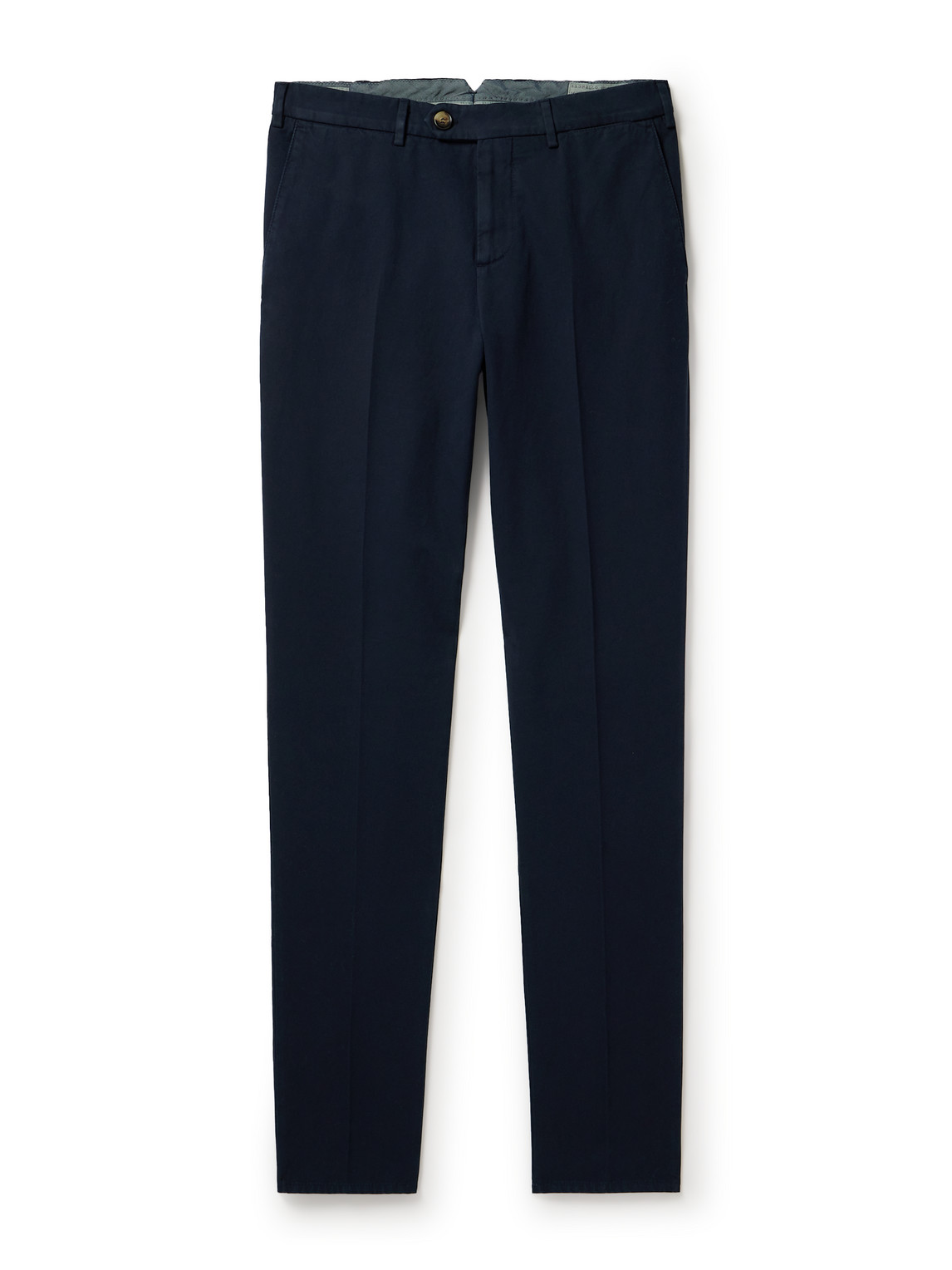 Brunello Cucinelli Slim-fit Cotton-gabardine Trousers In Blue