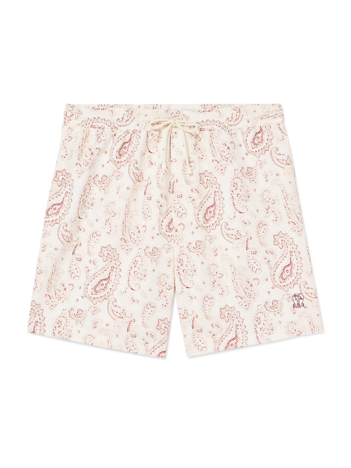 Shop Brunello Cucinelli Straight-leg Paisley-print Swim Shorts In Pink